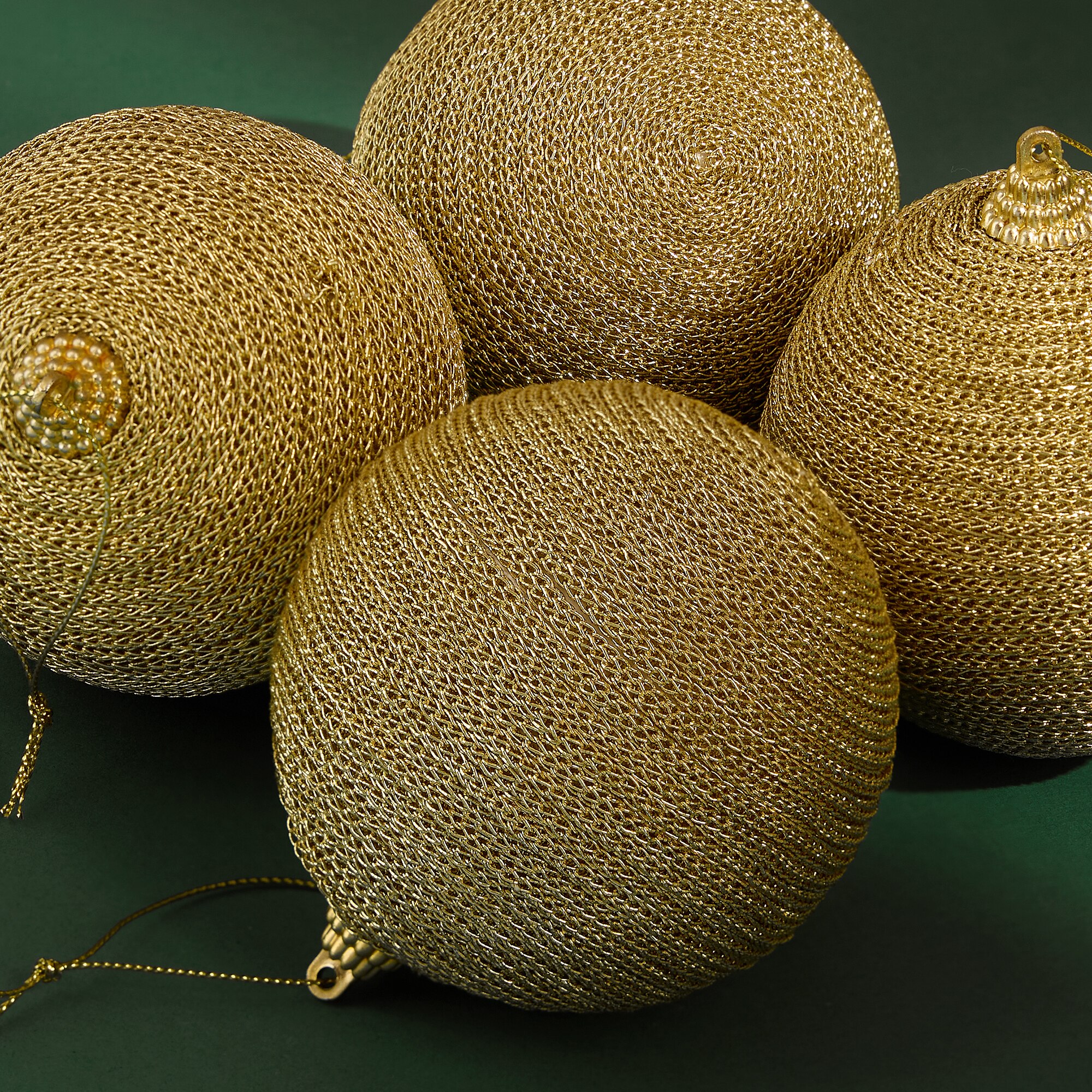 Set de 4 bolas Cadenita Navidad - Dorado Dorado-1