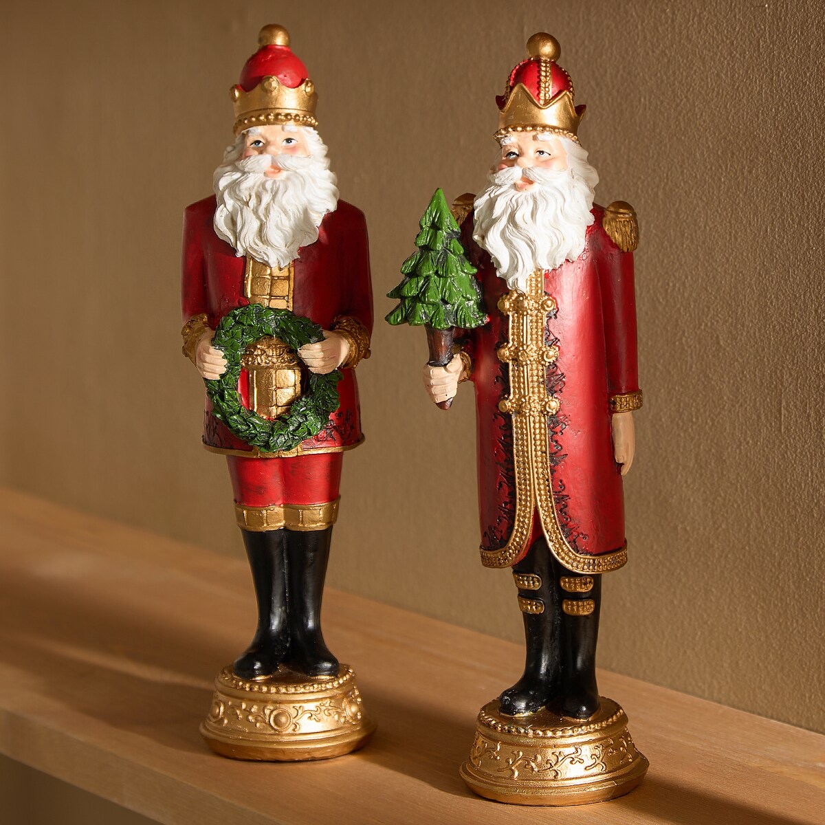 Set de 2 figuras Papá Noel Corona Navidad Multicolor-1