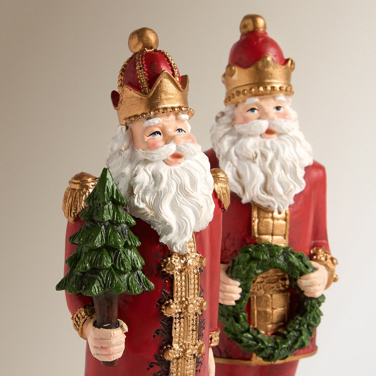 Set de 2 figuras Papá Noel Corona Navidad Multicolor-3