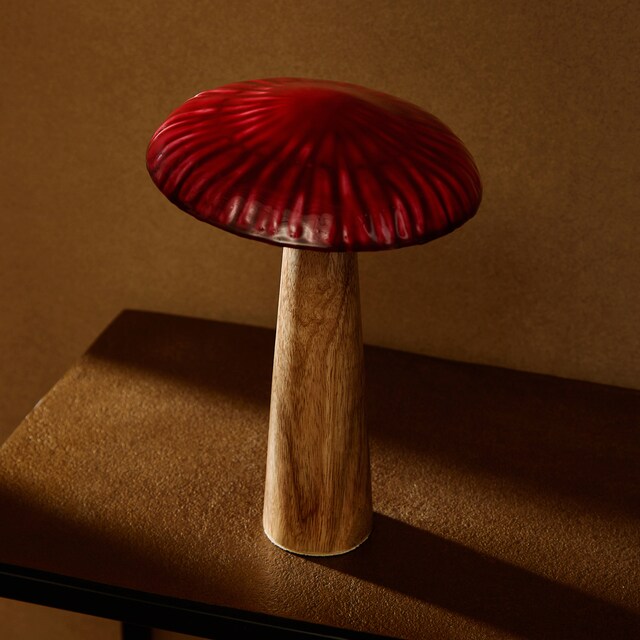 Figura de madera y metal Seta Navidad