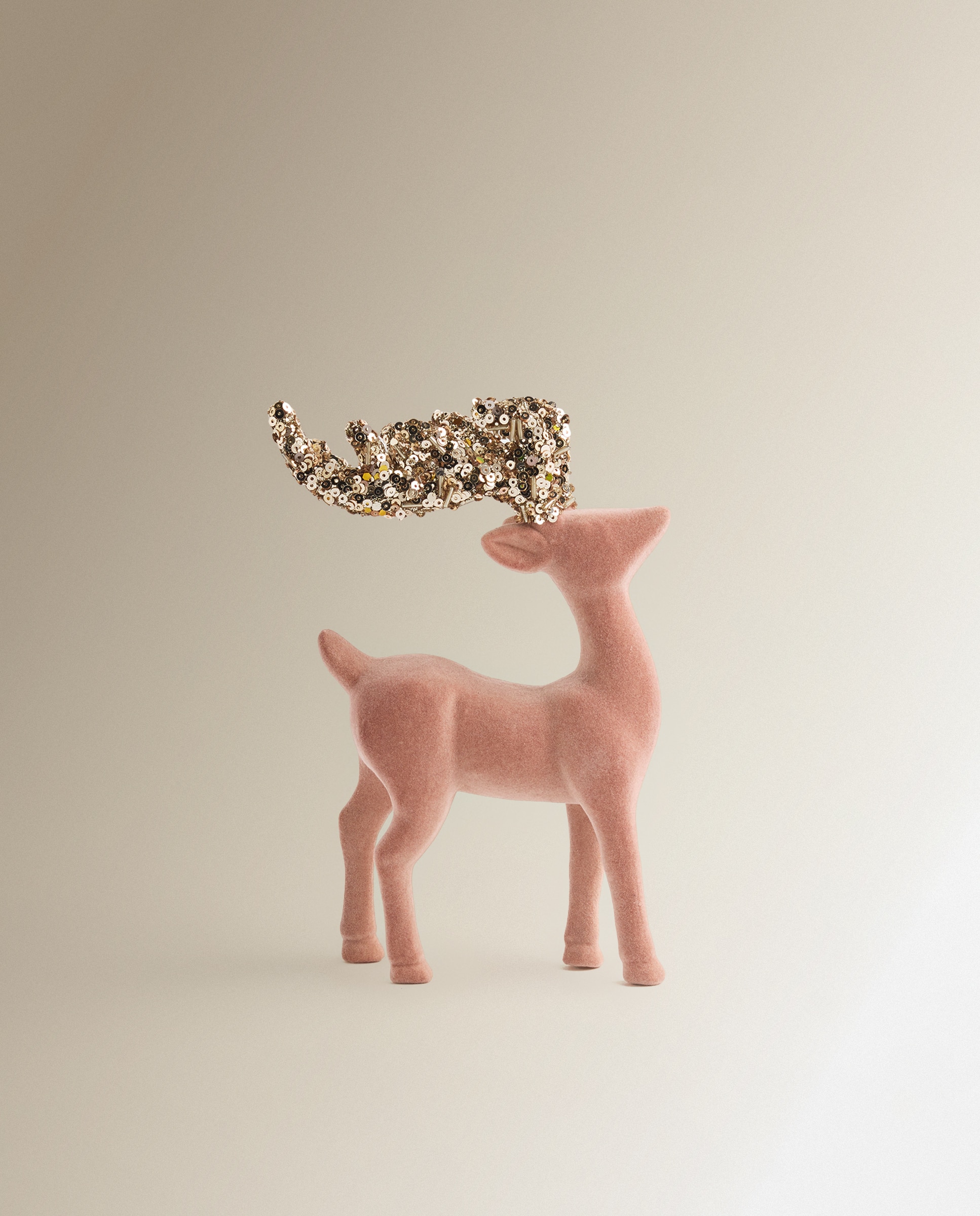 Figura Reno flocado glitter Navidad El Corte Inglés - Rosa Rosa-2