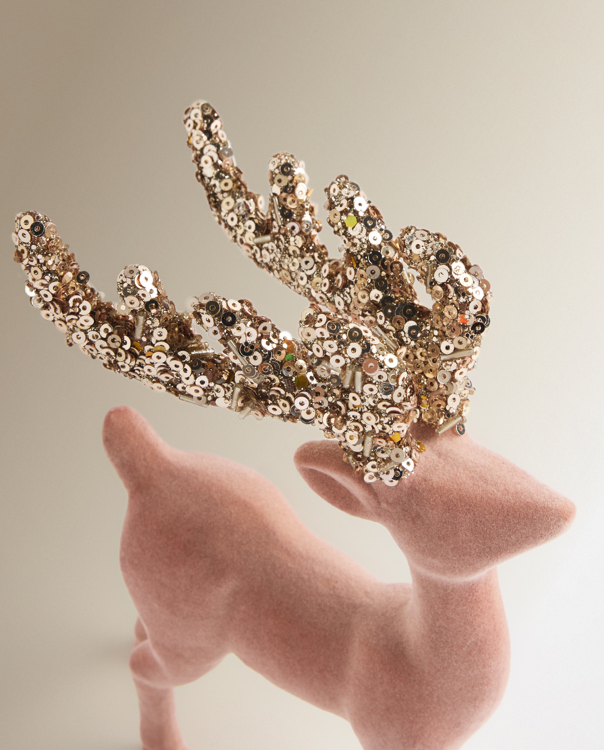 Figura Reno flocado glitter Navidad El Corte Inglés - Rosa Rosa-3
