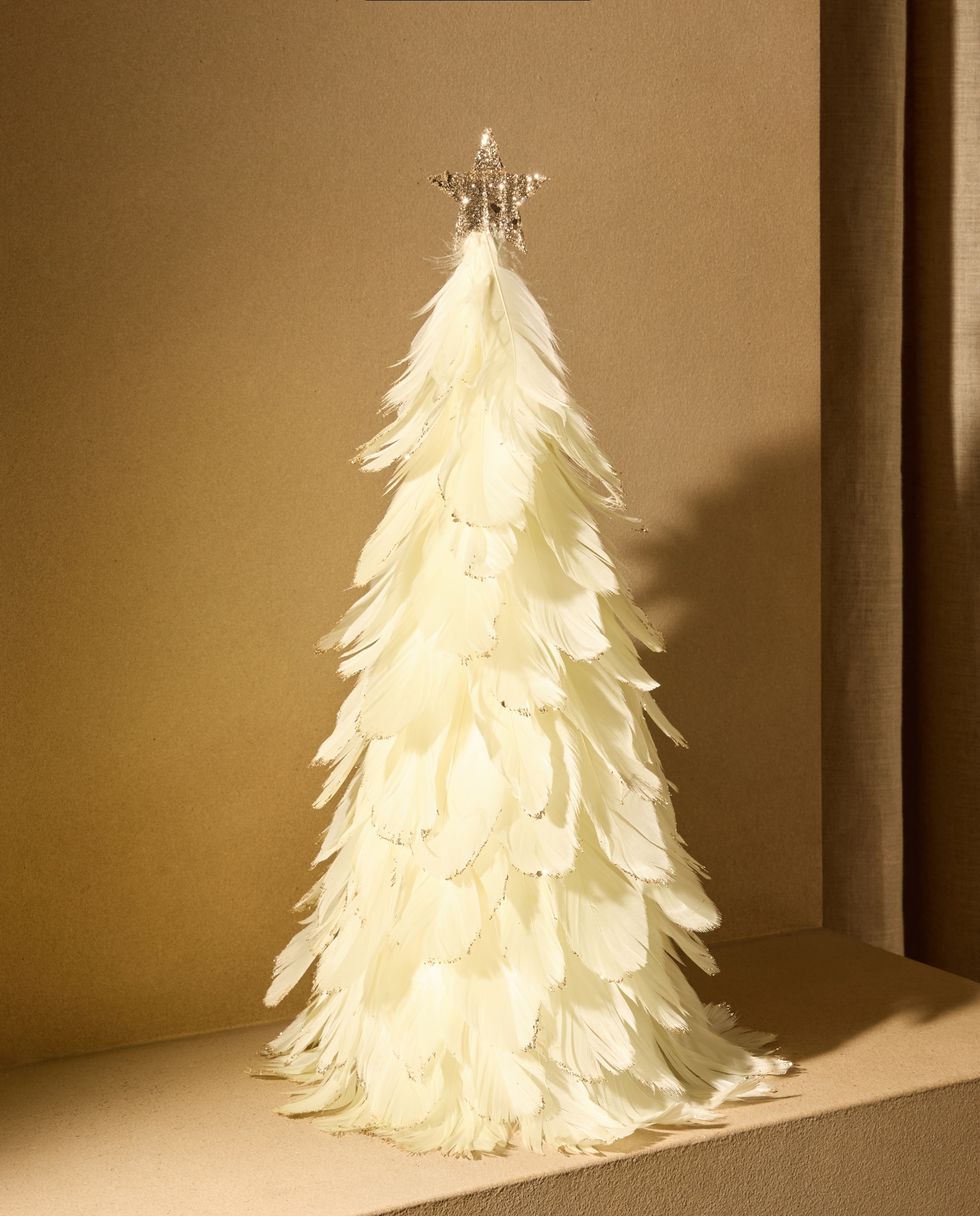 Árbol de mesa Plumas Navidad - Crudo Crudo-1