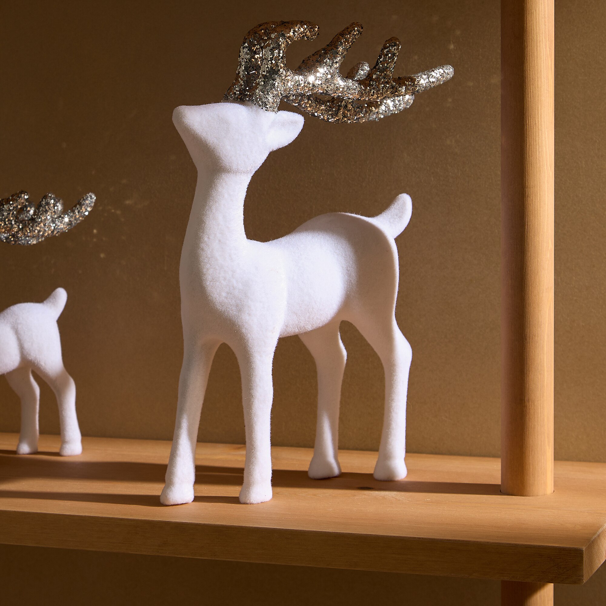 Figura Reno blanco flocado glitter Navidad El Corte Inglés - Blanco Blanco-1