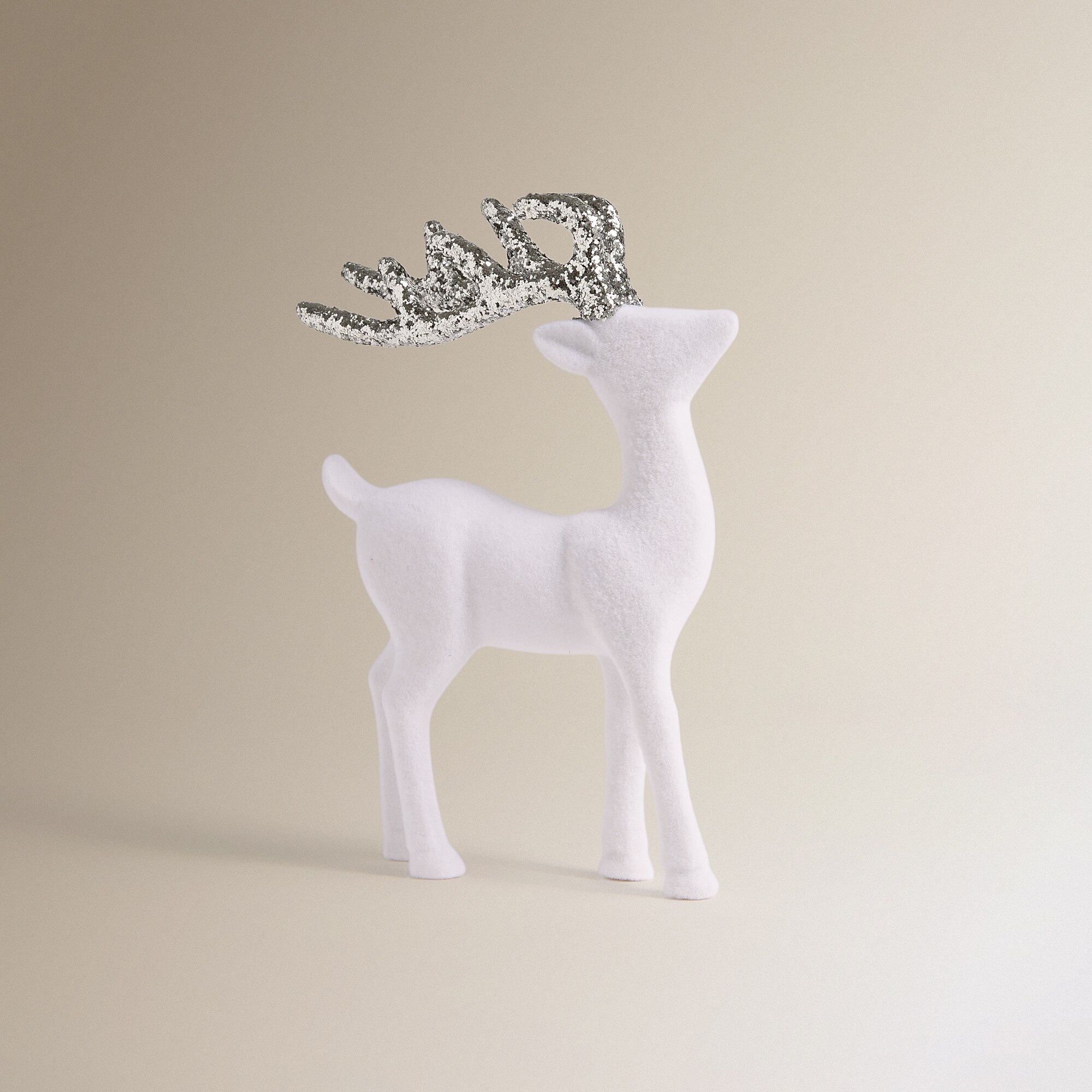 Figura Reno blanco flocado glitter Navidad El Corte Inglés - Blanco Blanco-2