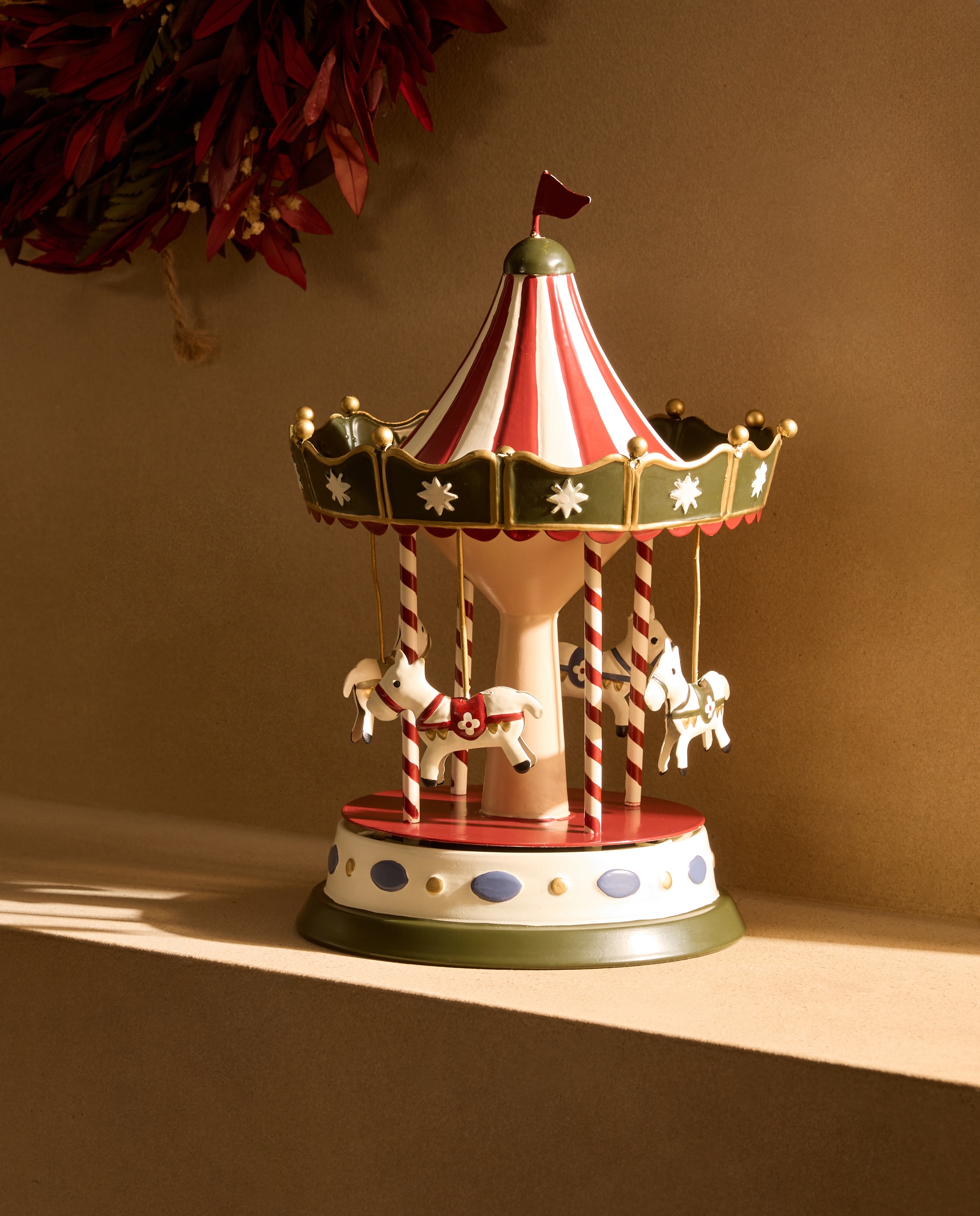 Figura Carrusel vintage con música y movimiento Navidad - Multicolor Multicolor-1