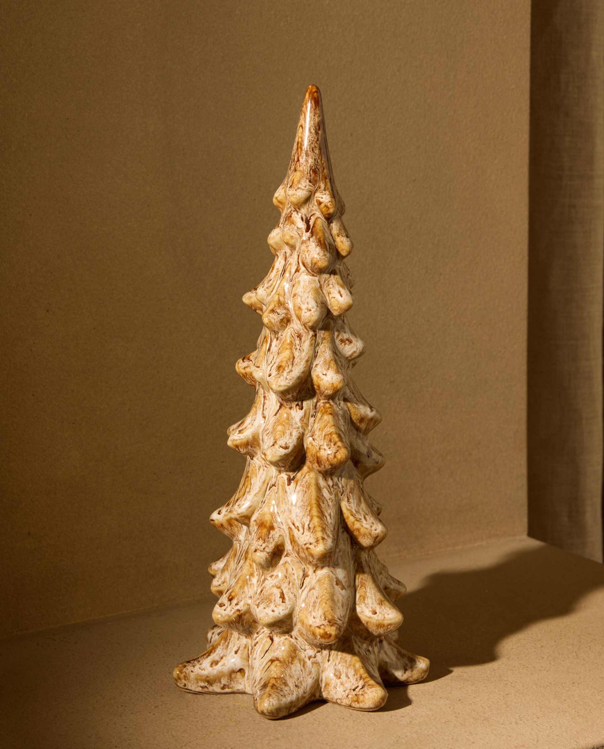 Figura Árbol de cerámica reactivo Navidad - Marrón Marrón-1