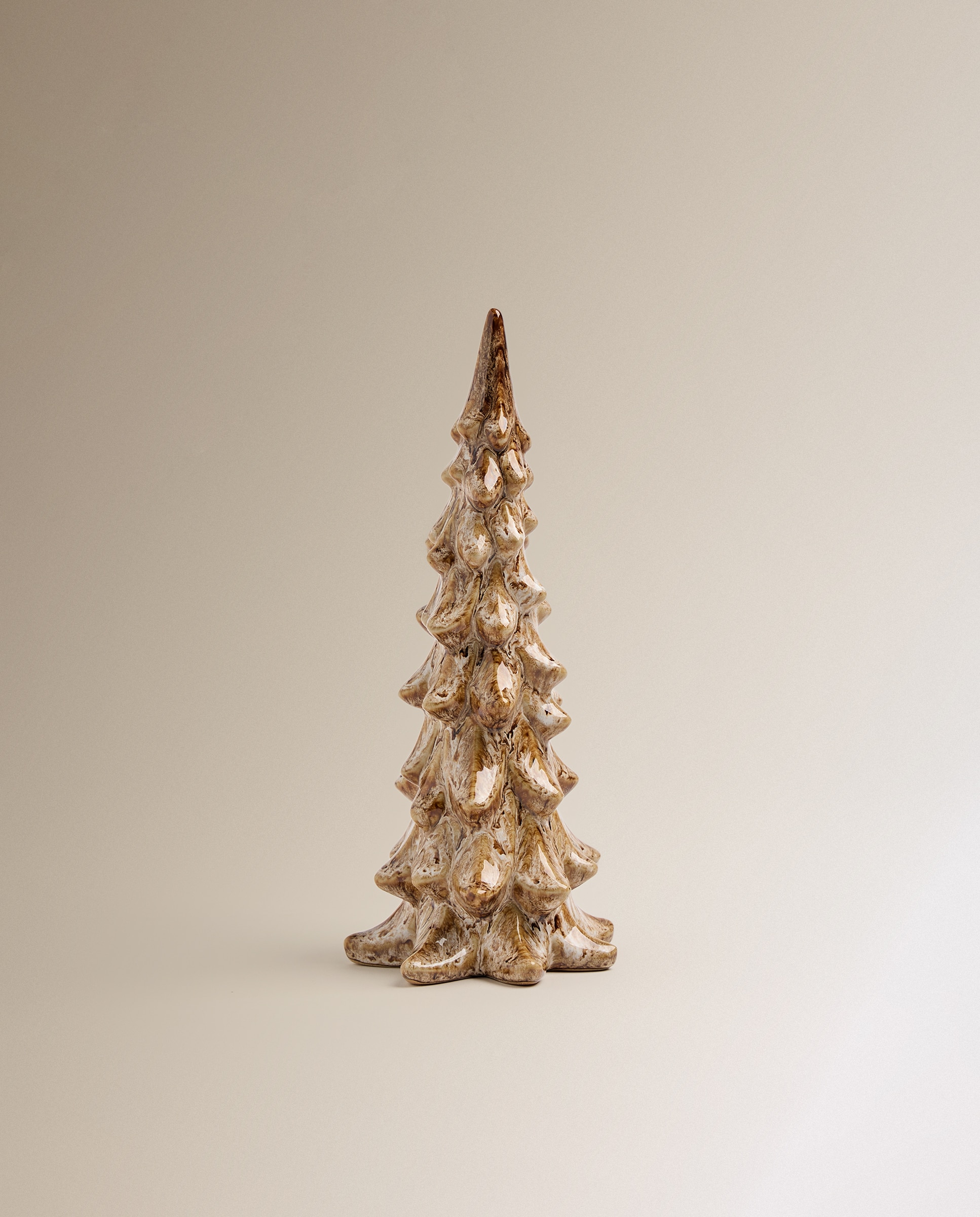 Figura Árbol de cerámica reactivo Navidad - Marrón Marrón-2