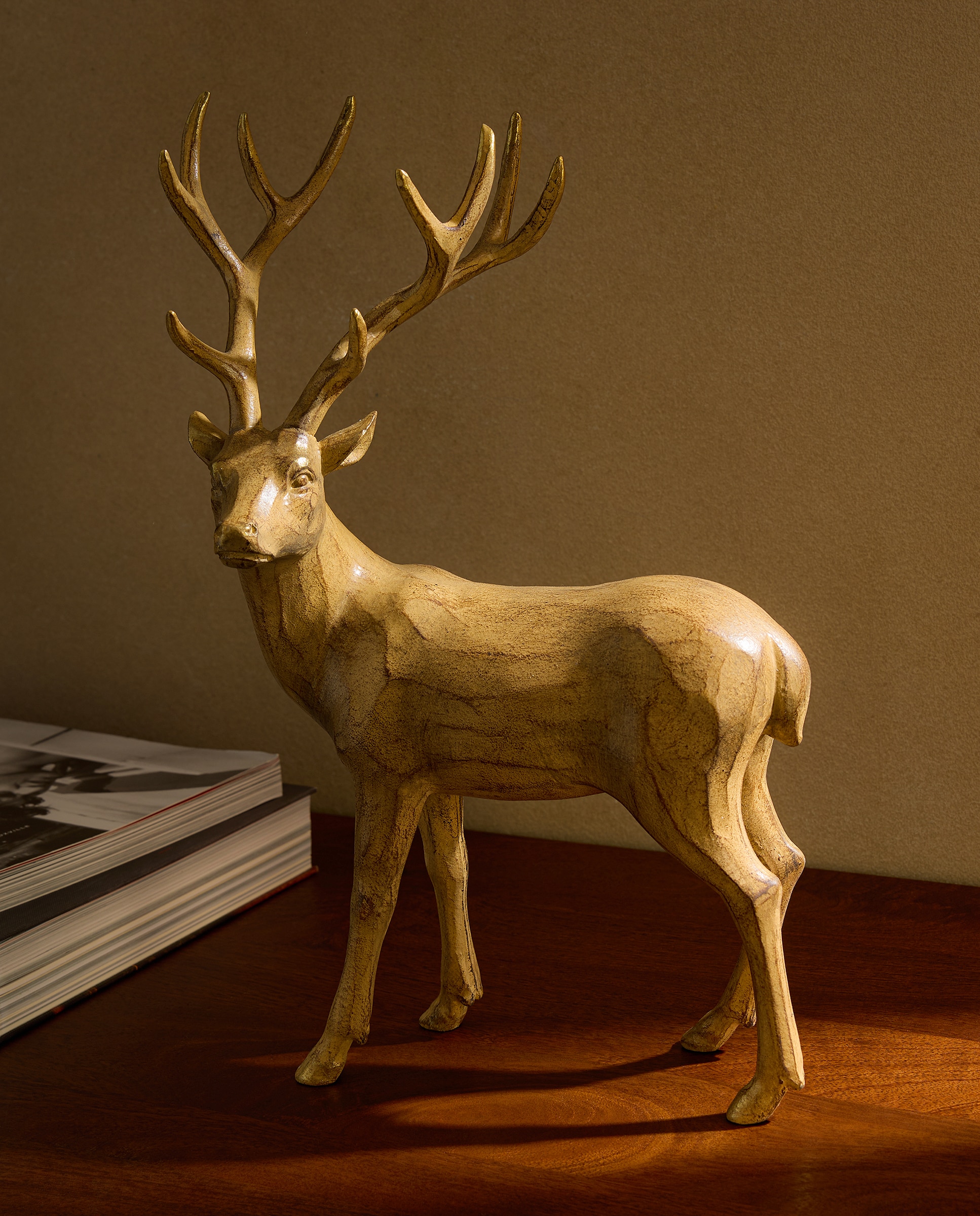 Figura Reno de cerámica de pie Navidad - Natural Natural-1