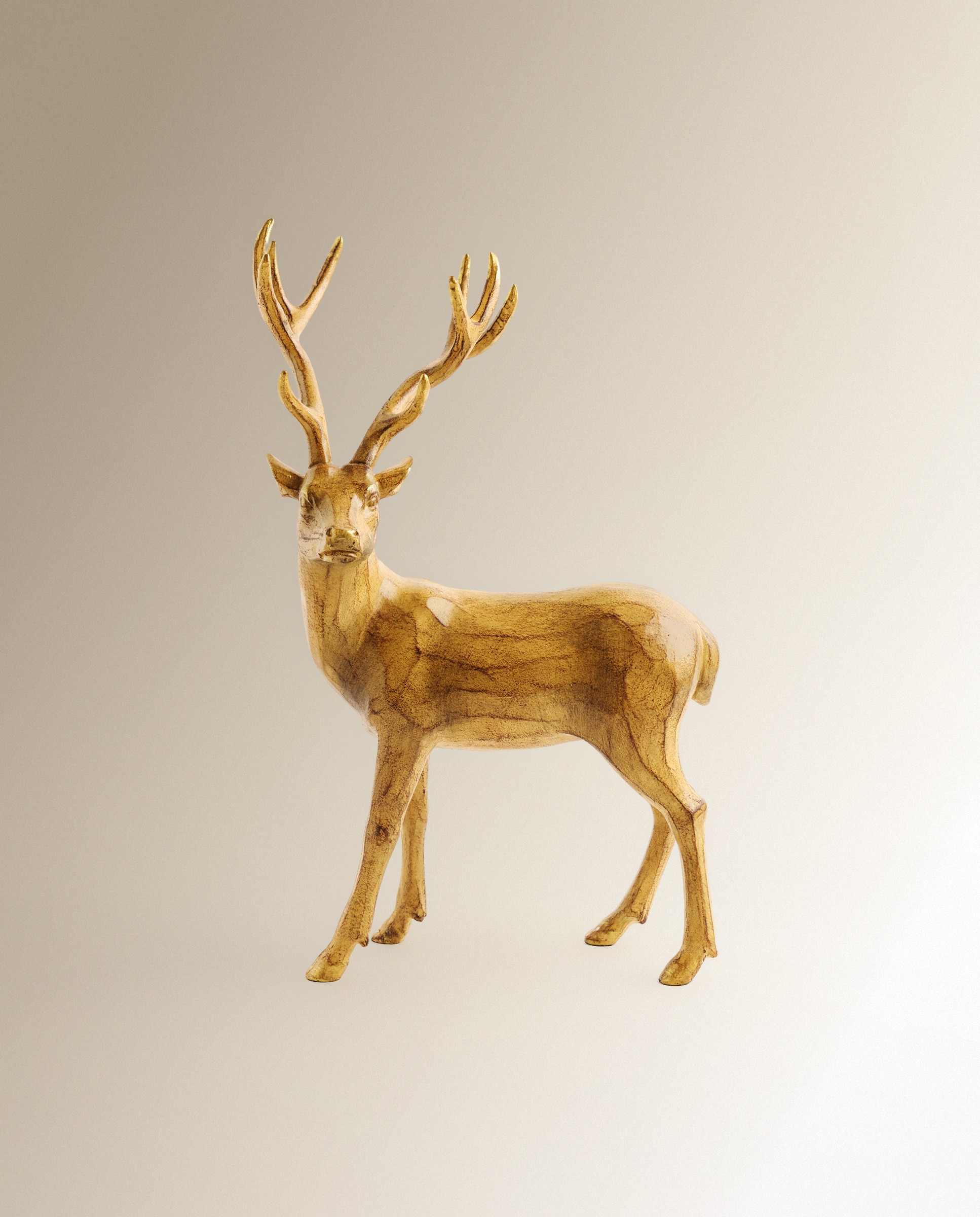 Figura Reno de cerámica de pie Navidad - Natural Natural-2