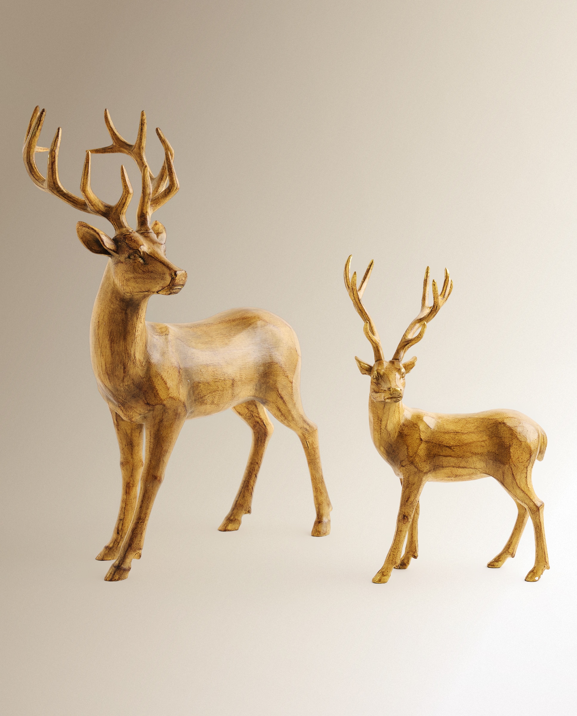 Figura Reno de cerámica de pie Navidad - Natural Natural-4
