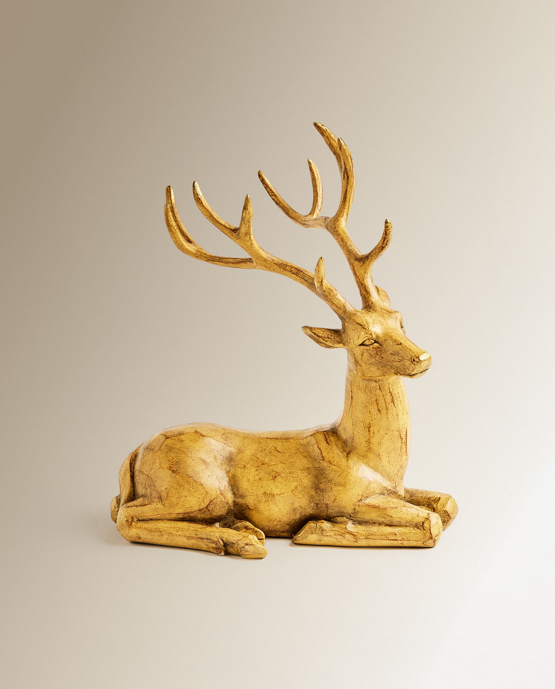 Figura Reno de madera tumbado Navidad - Natural Natural-2
