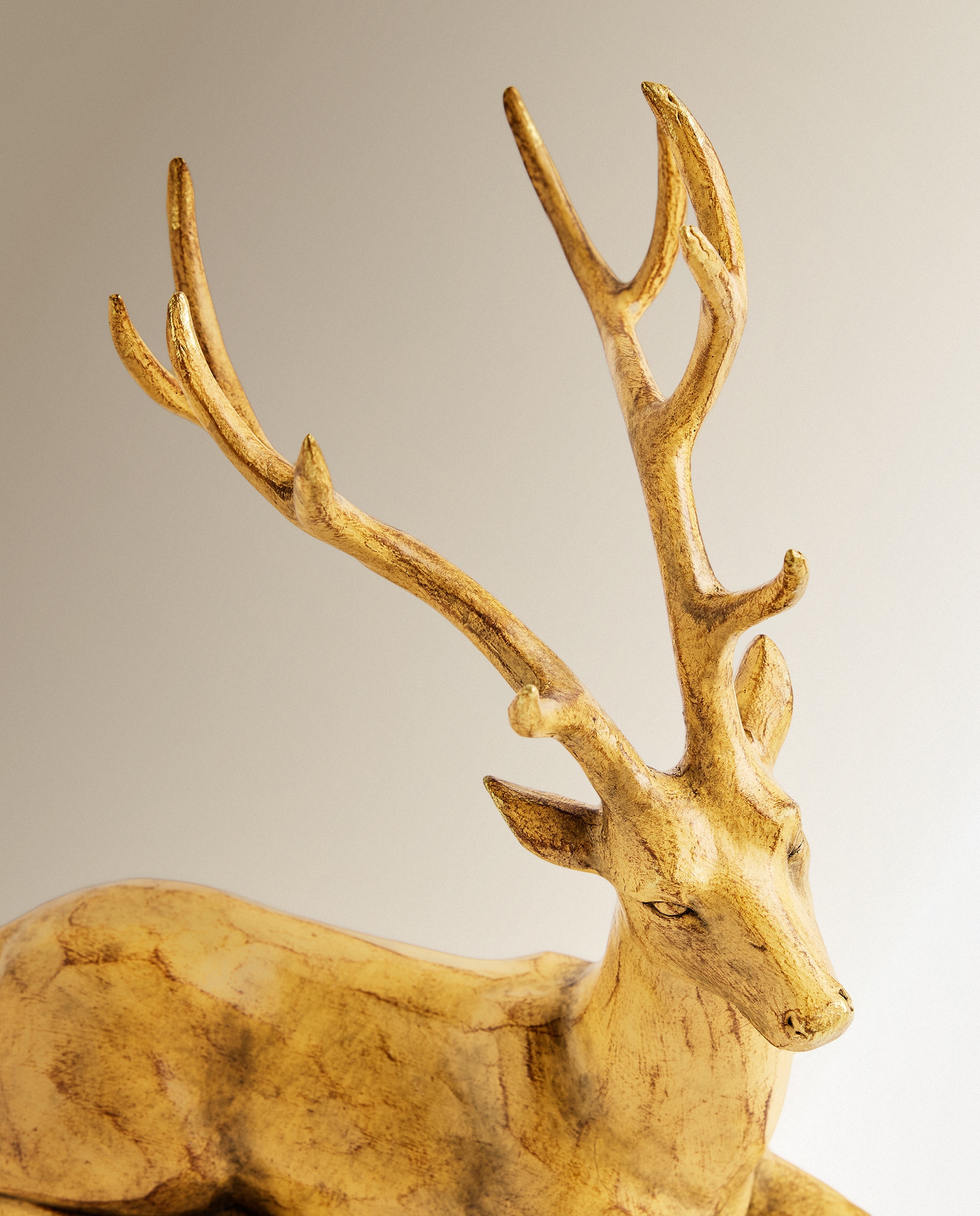 Figura Reno de madera tumbado Navidad - Natural Natural-3