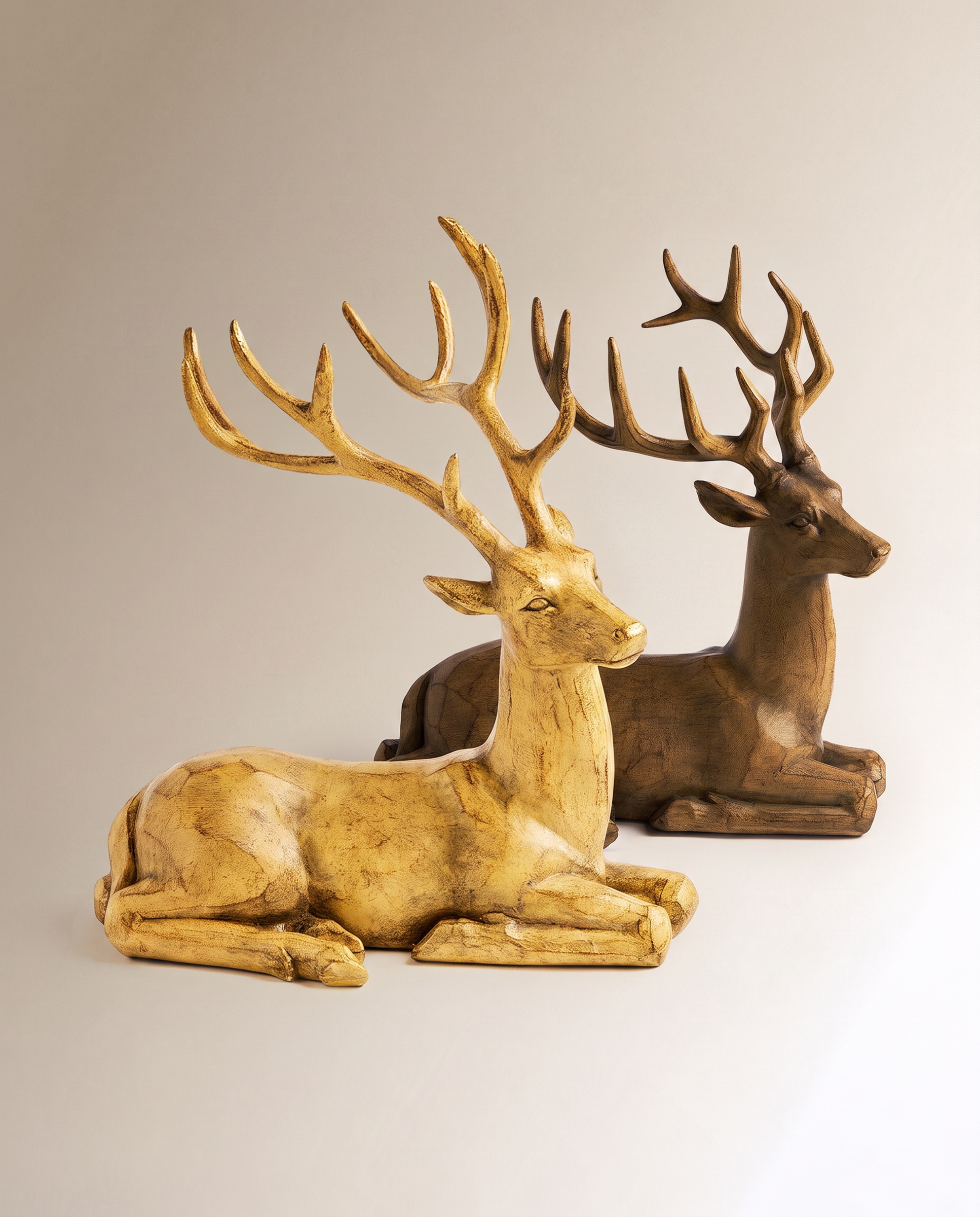 Figura Reno de madera tumbado Navidad - Natural Natural-4
