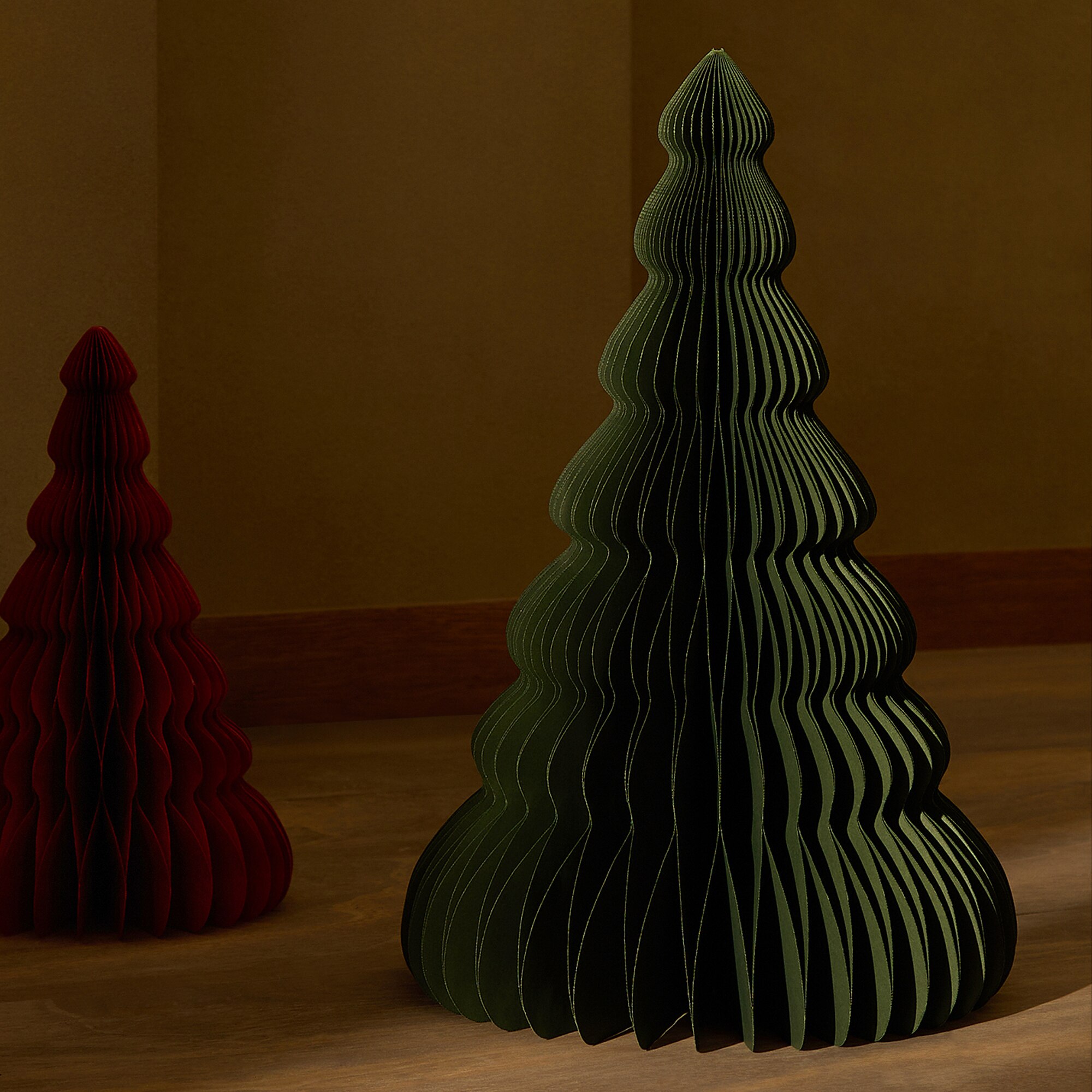 Árbol de mesa de papel Navidad - Verde 45 cm Verde-1