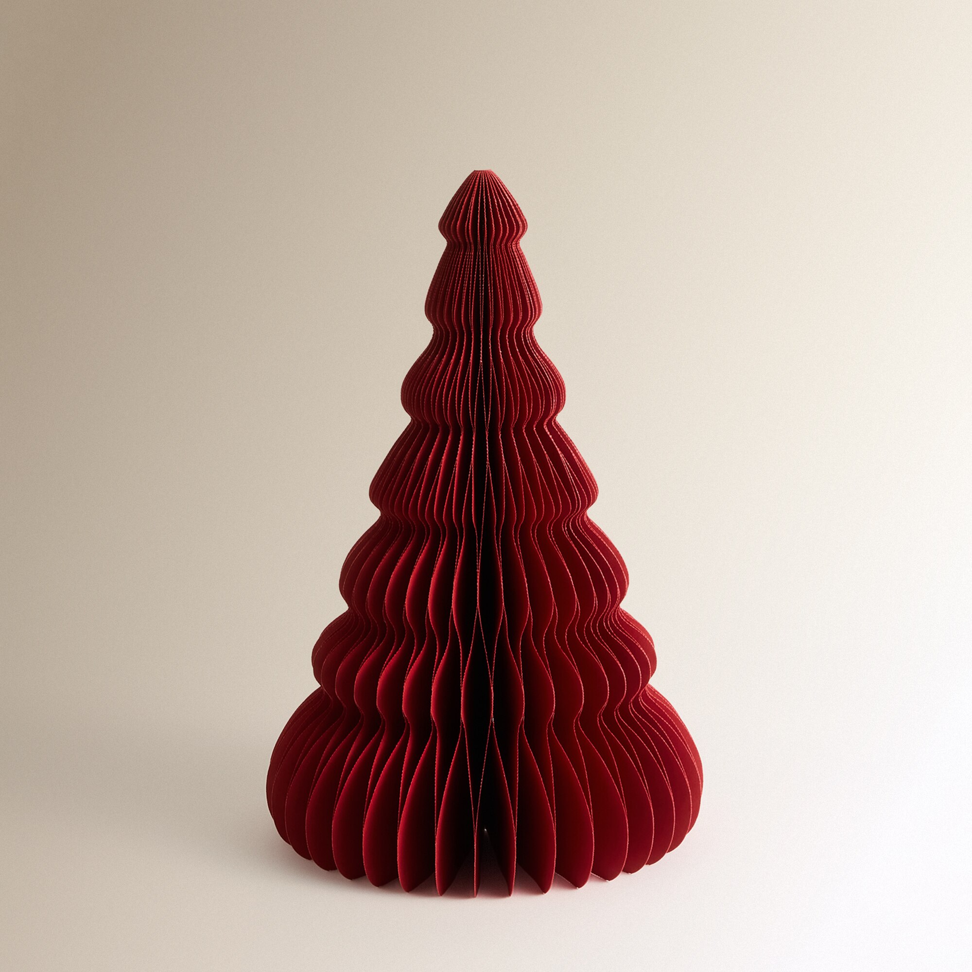 Árvore de Mesa de Papel Natal Vermelho-2
