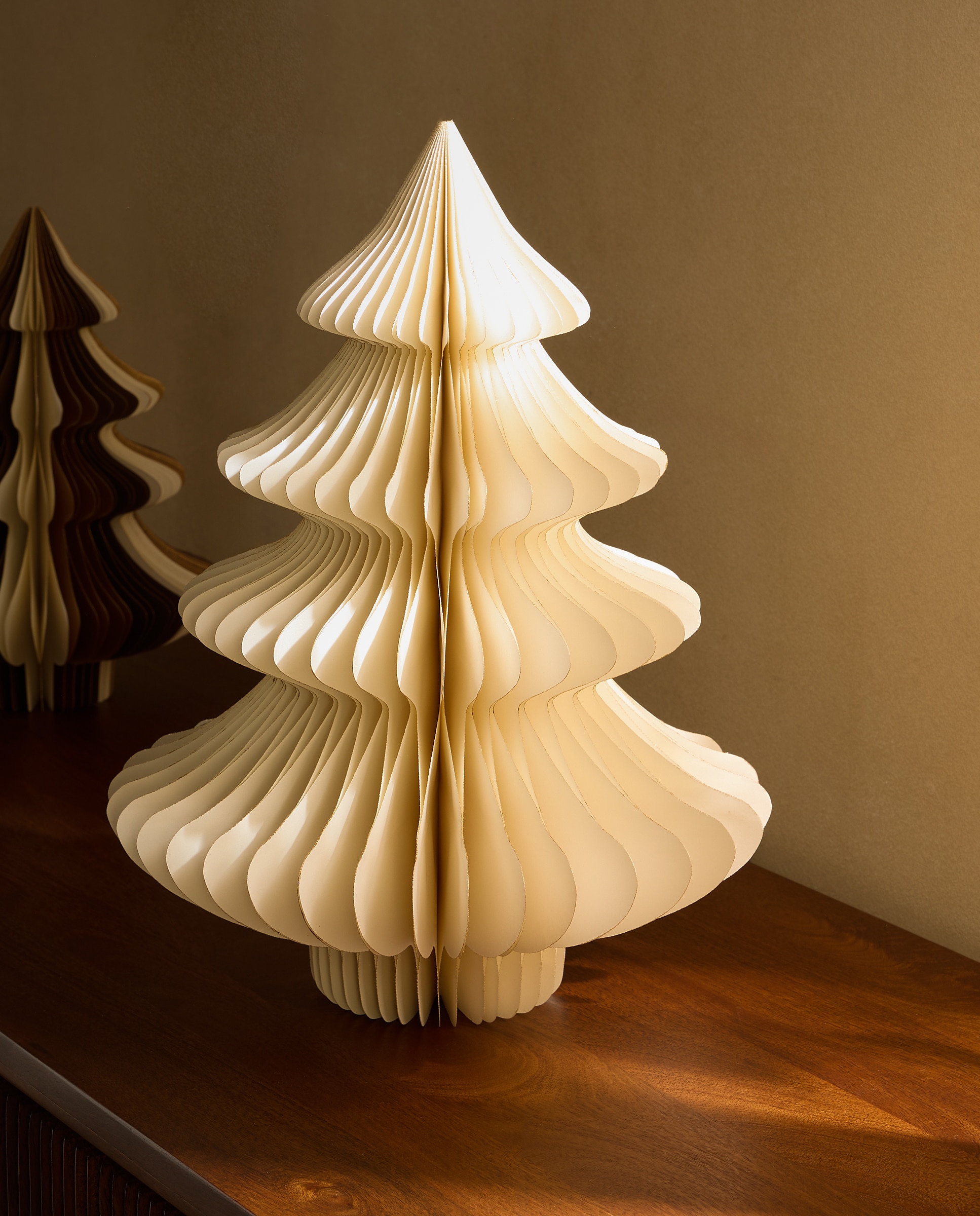 Árbol de mesa de papel Contemporáneo Navidad - Blanco Blanco-1