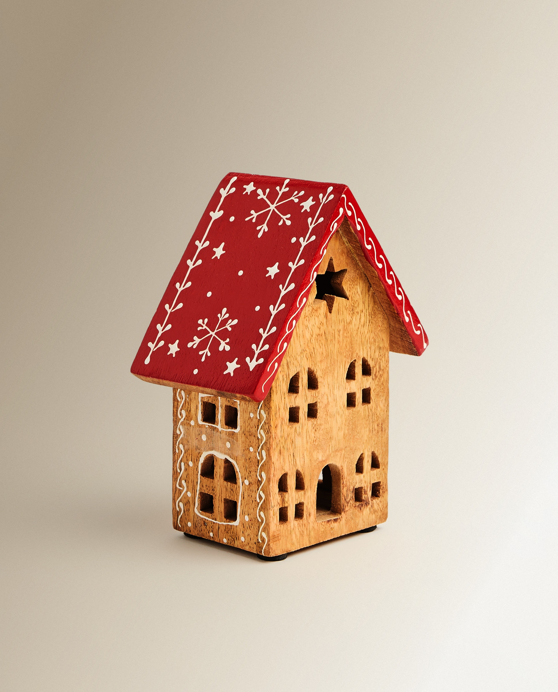 Figura Casa com Telhado Natal Vermelho-3