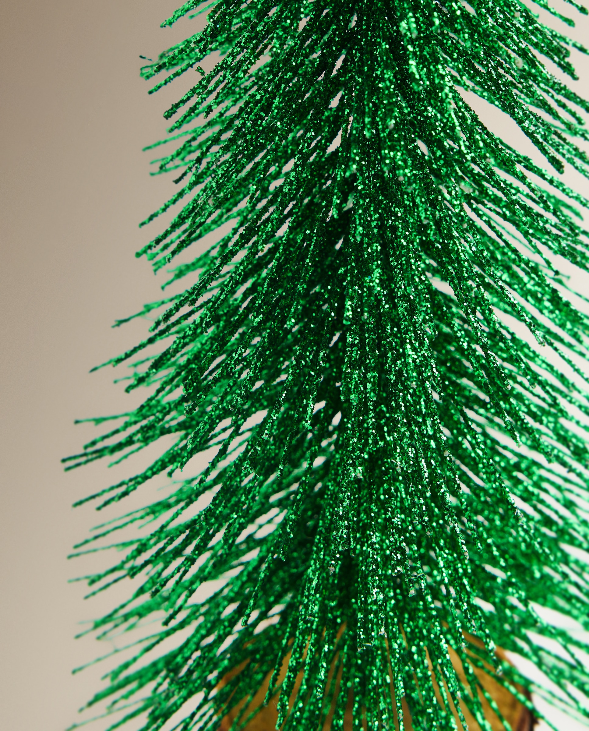 Árvore de Mesa com Base de Madeira Natal Verde-3