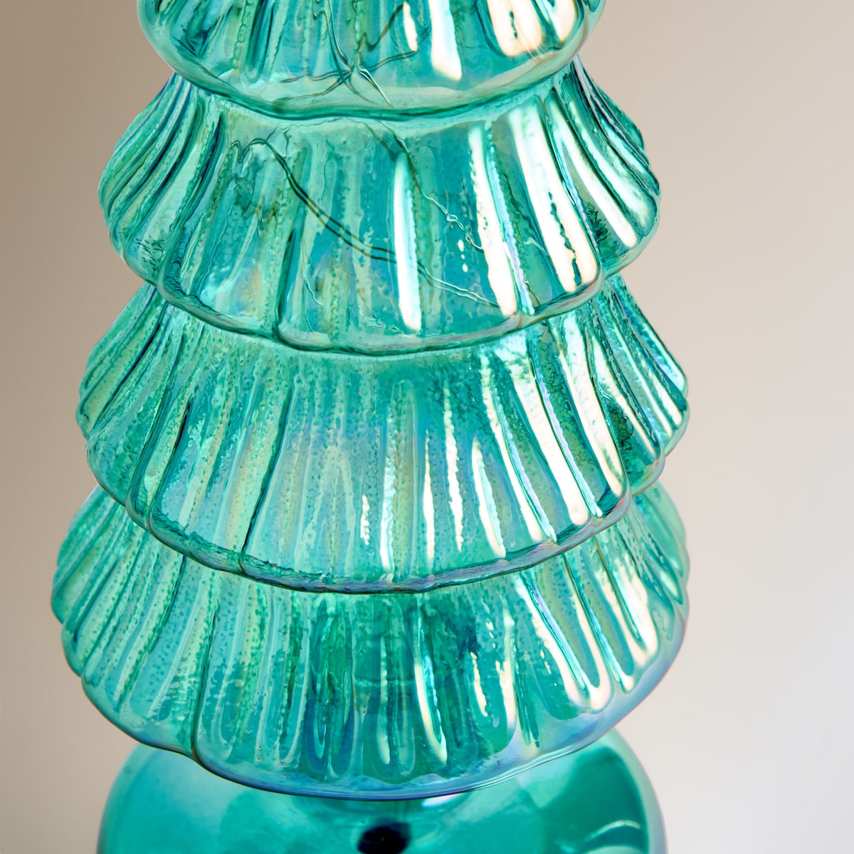Figura árbol de cristal con 12 luces LED Navidad Azul claro-3