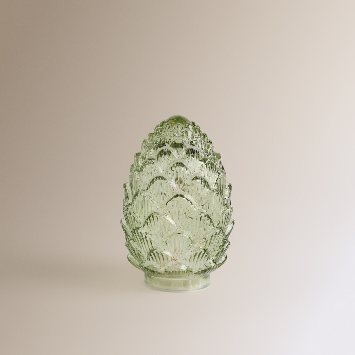 Figura piña de cristal con 15 luces LED Navidad Verde-2