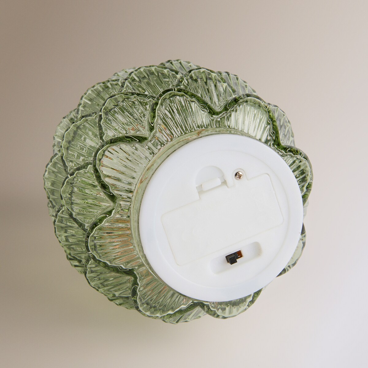 Figura piña de cristal con 15 luces LED Navidad Verde-4