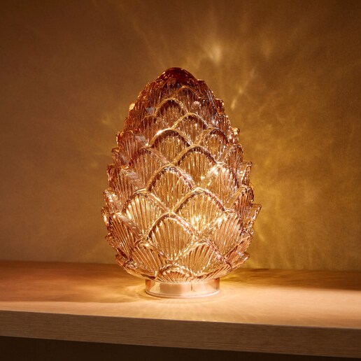 Figura piña de cristal con 10 luces LED Navidad