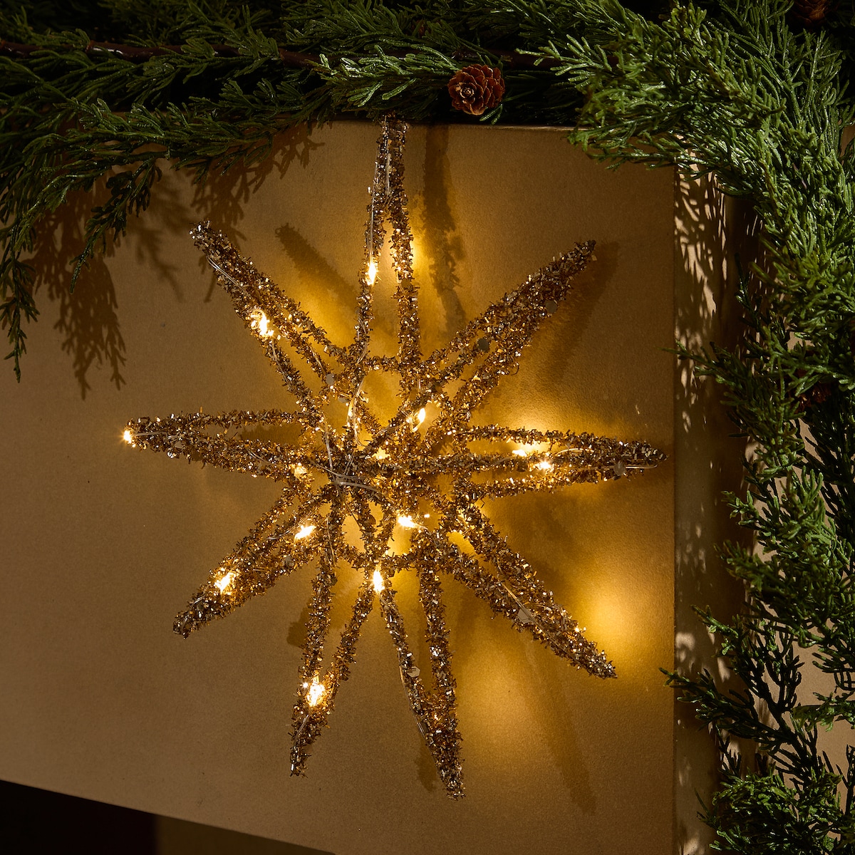 Estrela de Enfeite com Luz LED Branco-1