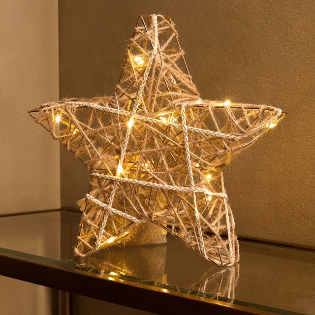 Imagen 0 de Figura estrella de fibra con 20 luces LED Navidad