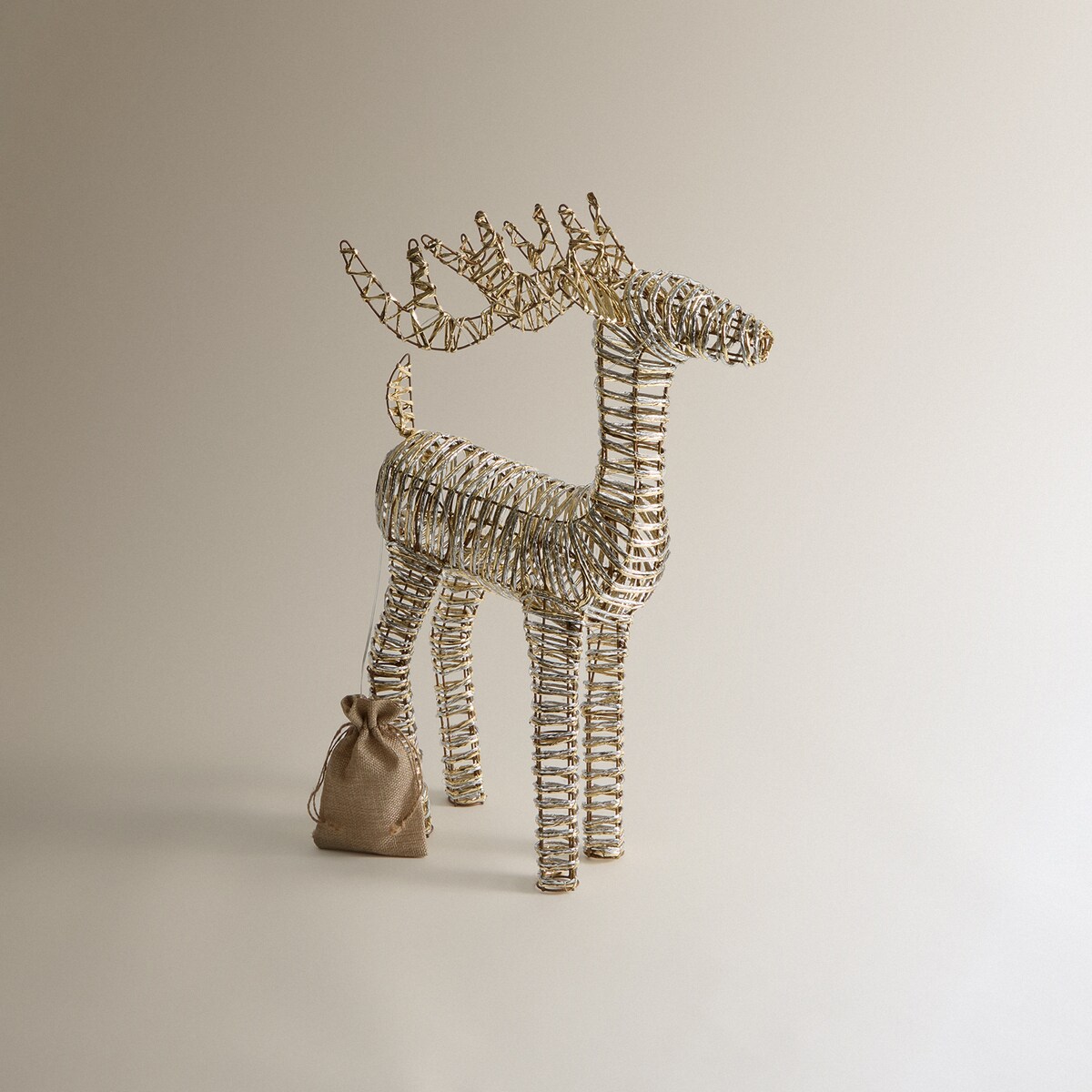 Figura Reno de pie con luz LED Navidad El Corte Inglés Blanco-2