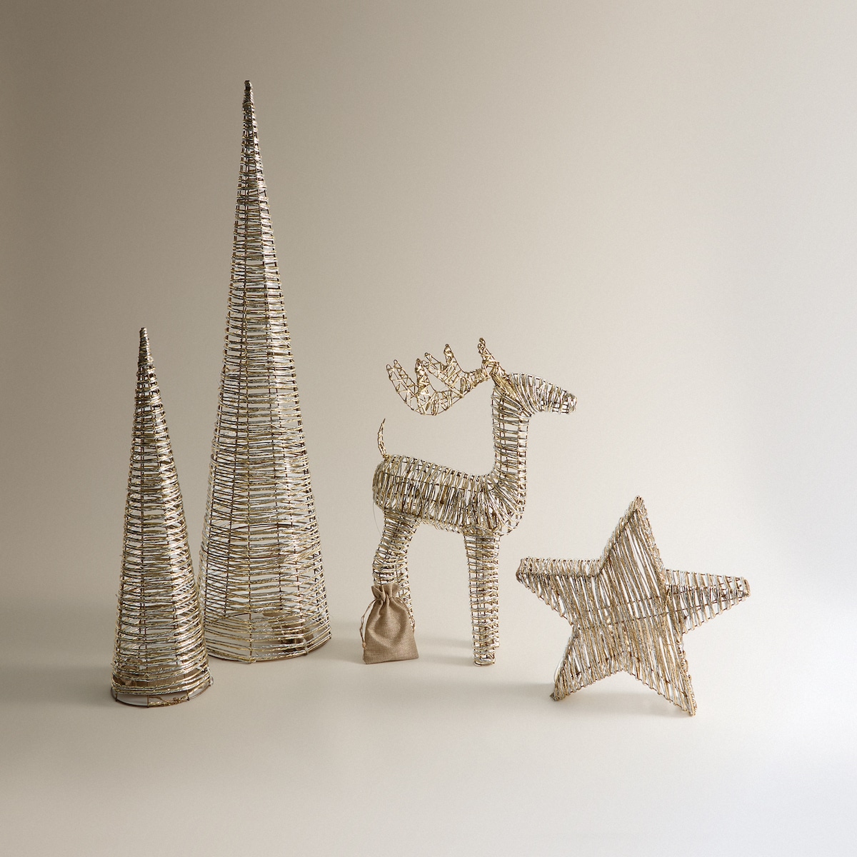 Figura Reno de pie con luz LED Navidad El Corte Inglés Blanco-5