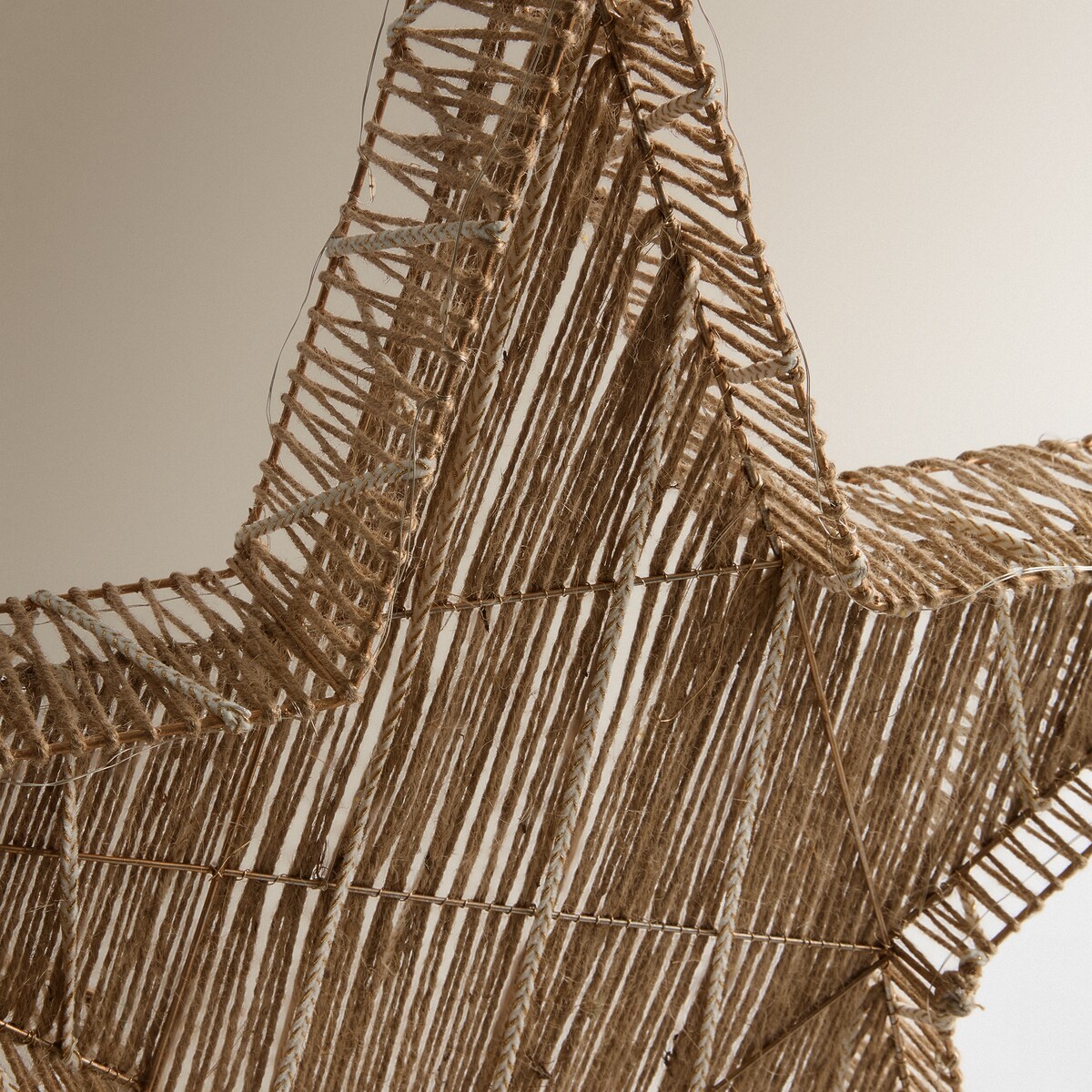 Figura estrella de fibra con 60 luces LED Navidad Natural-3