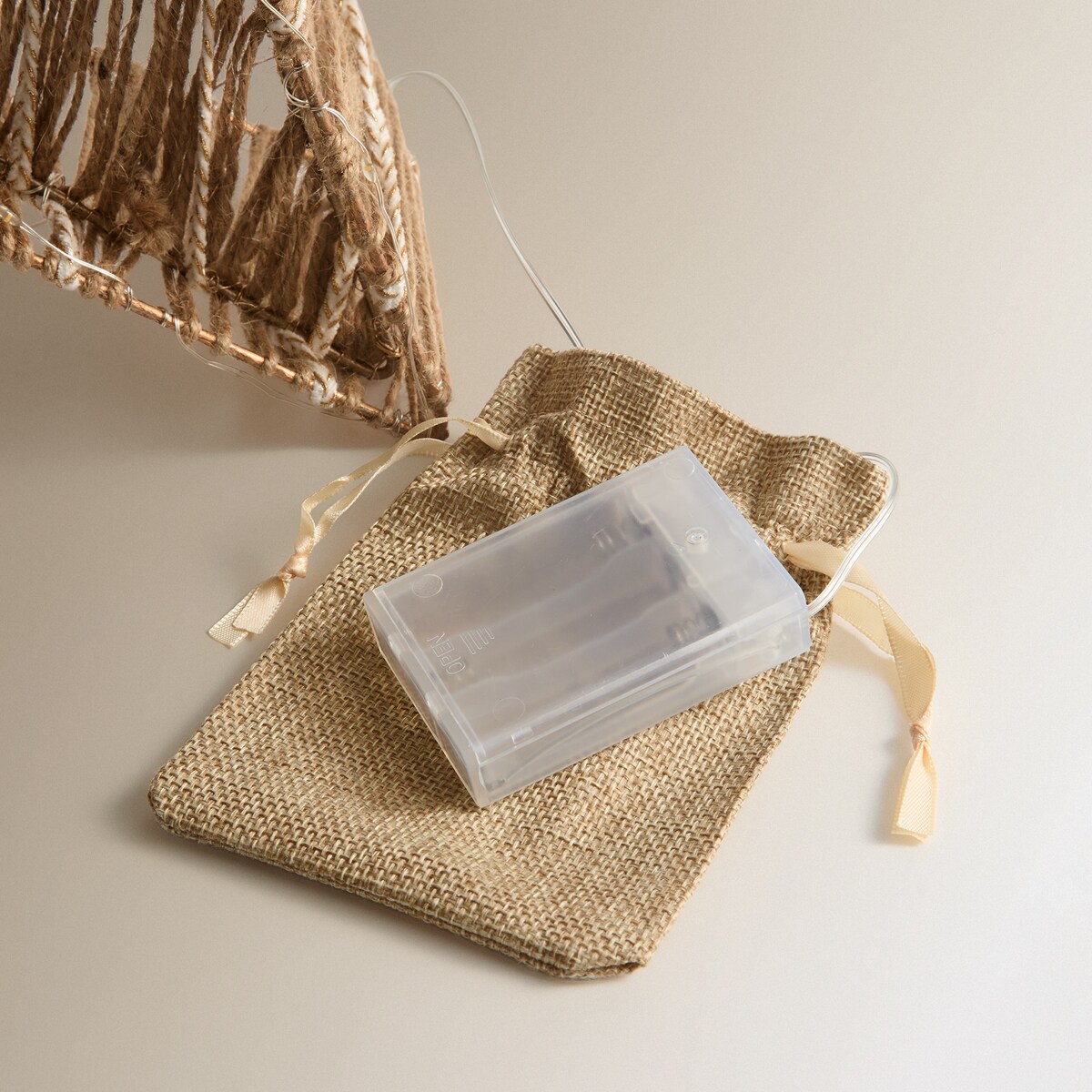 Figura estrella de fibra con 60 luces LED Navidad Natural-4