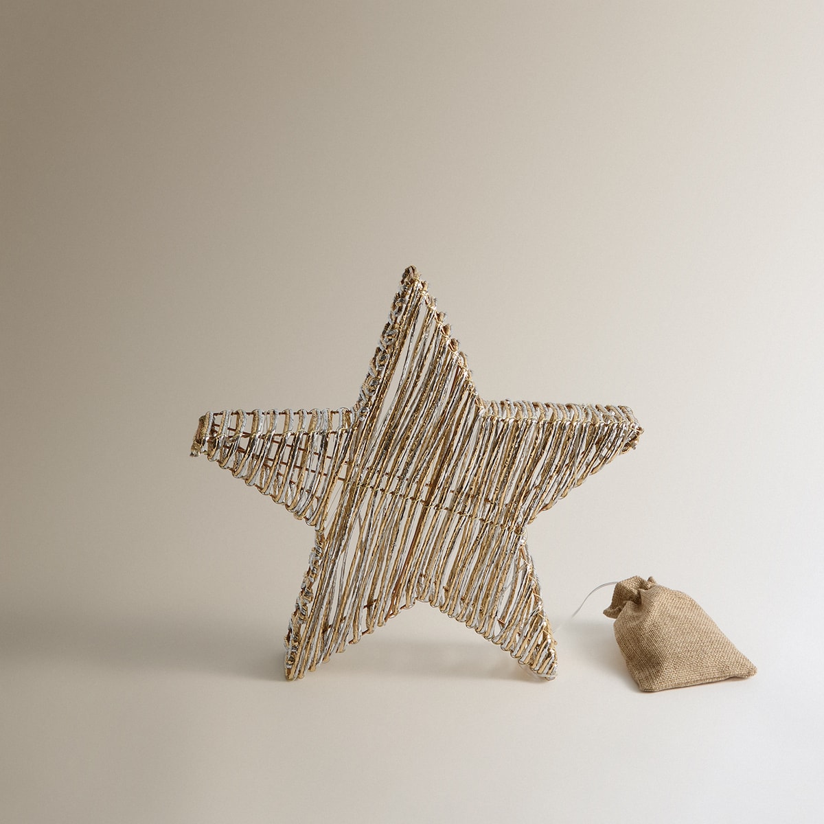 Estrella de mesa con luz LED Navidad El Corte Inglés Blanco-2