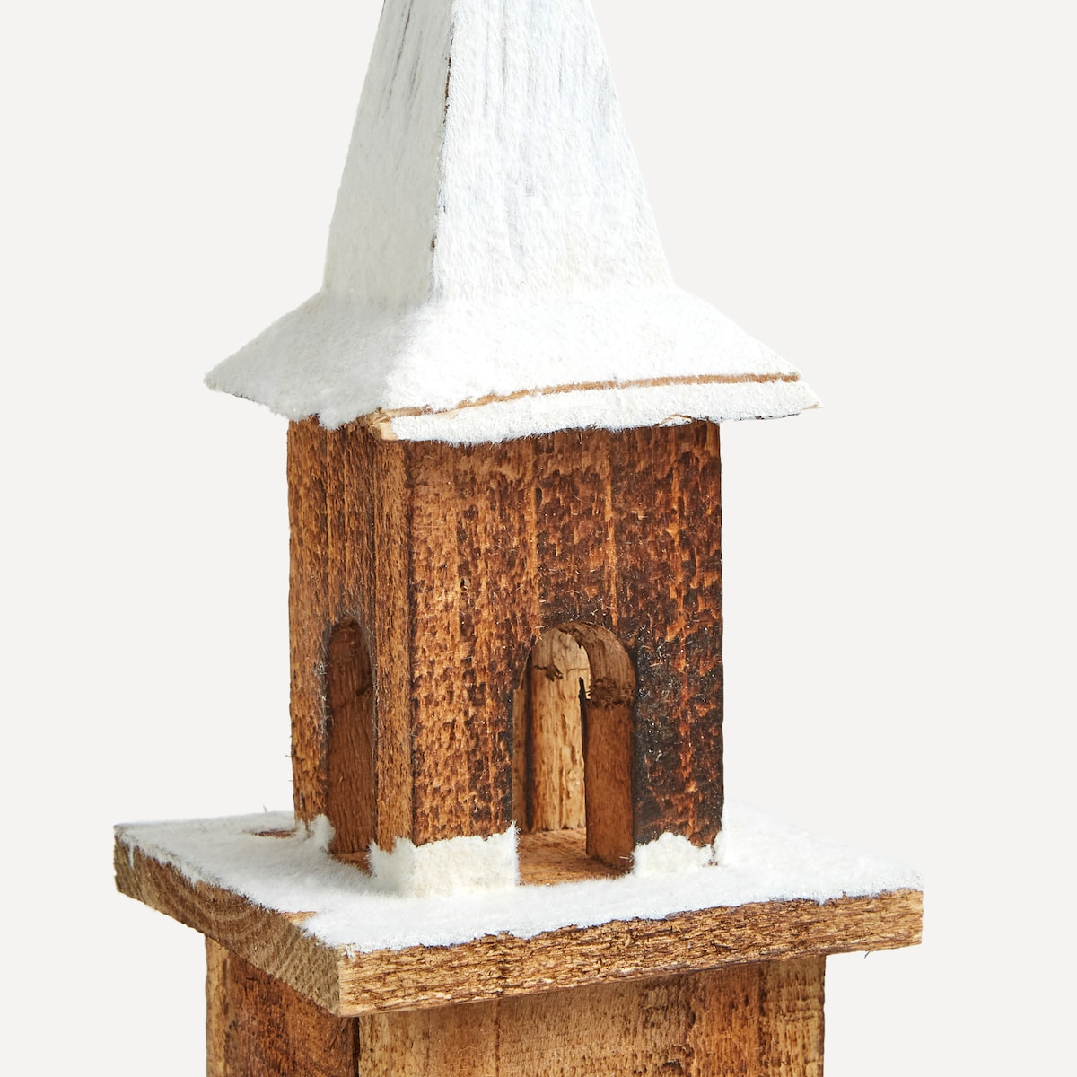 Figura Iglesia de madera con 10 luces LED Navidad Natural-3