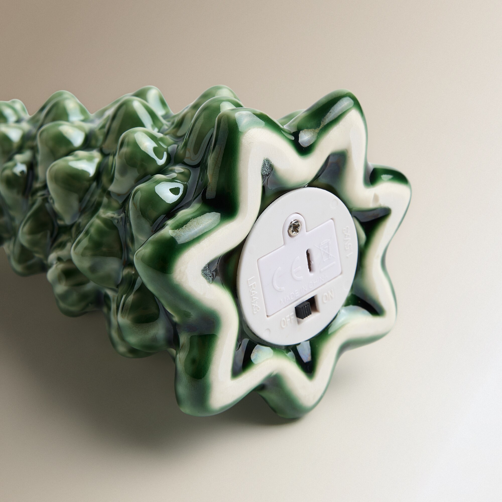 Imagen 4 de Figura árbol de cerámica con luz LED Navidad - Verde Verde