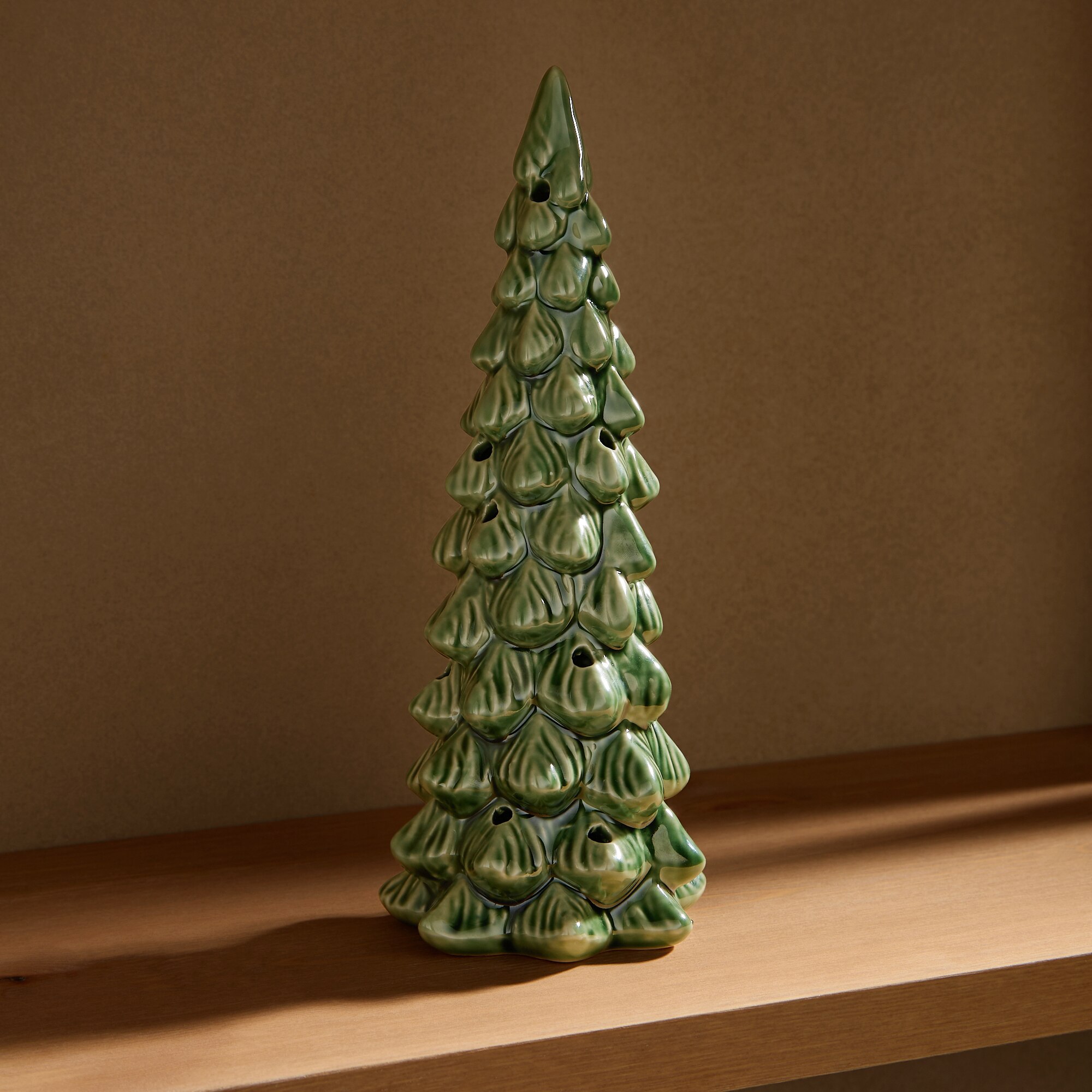 Imagem 0 de Figura Árvore de Natal de Cerâmica com Luz LED