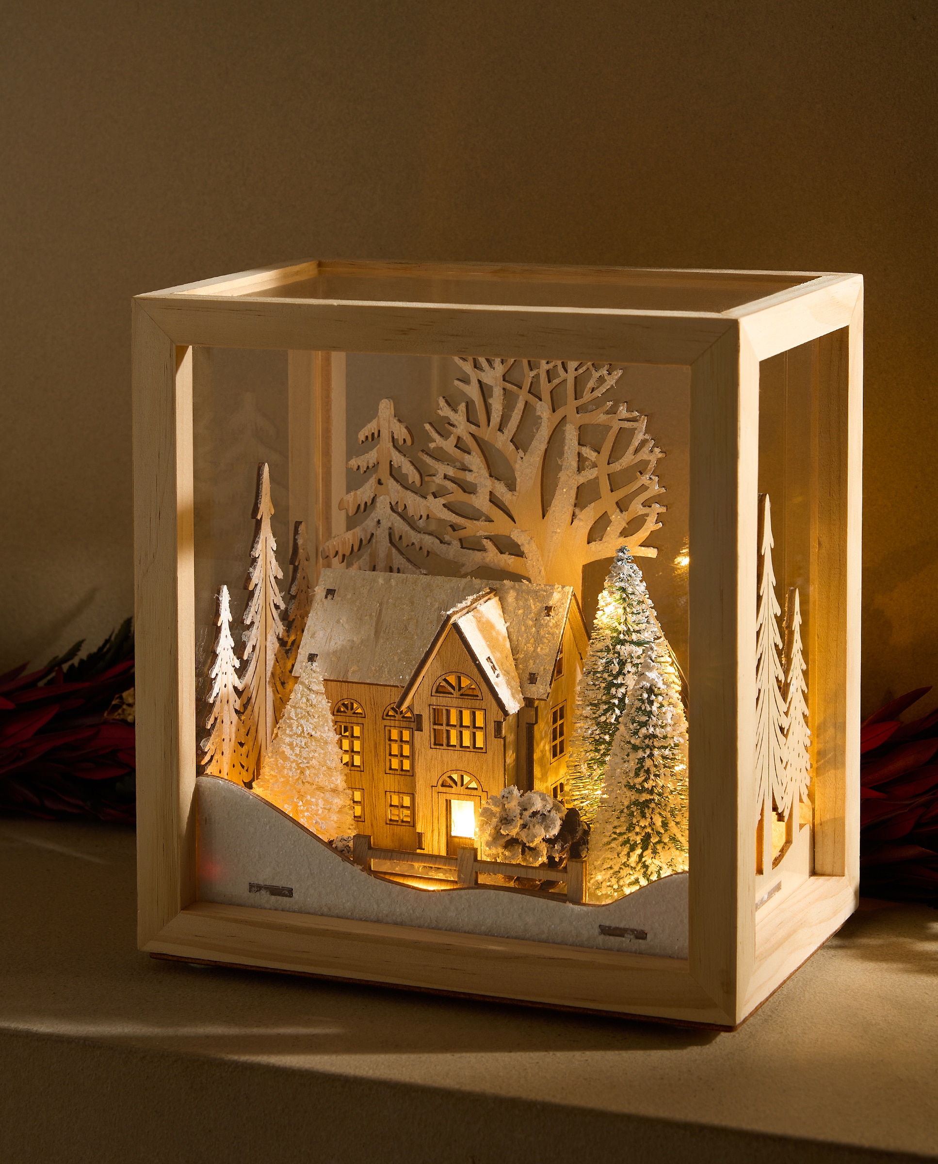 Imagen 0 de Caja Paisaje con luz LED Navidad Blanco