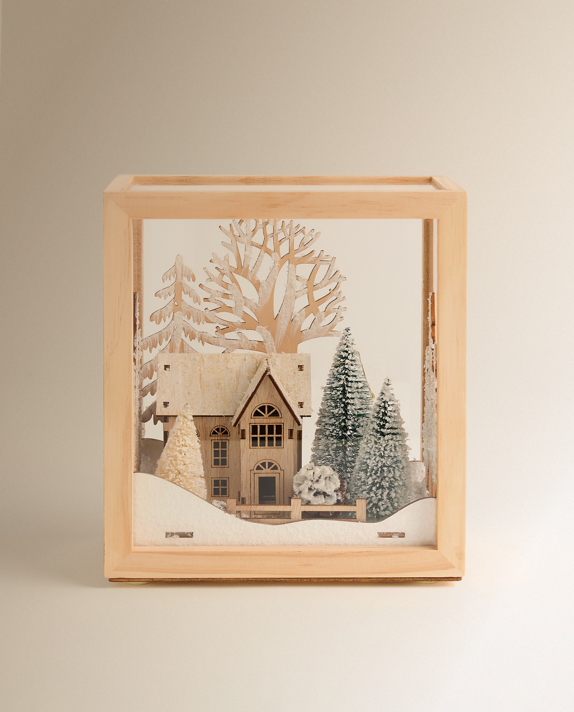 Caja Paisaje con luz LED Navidad - Blanco Blanco-2