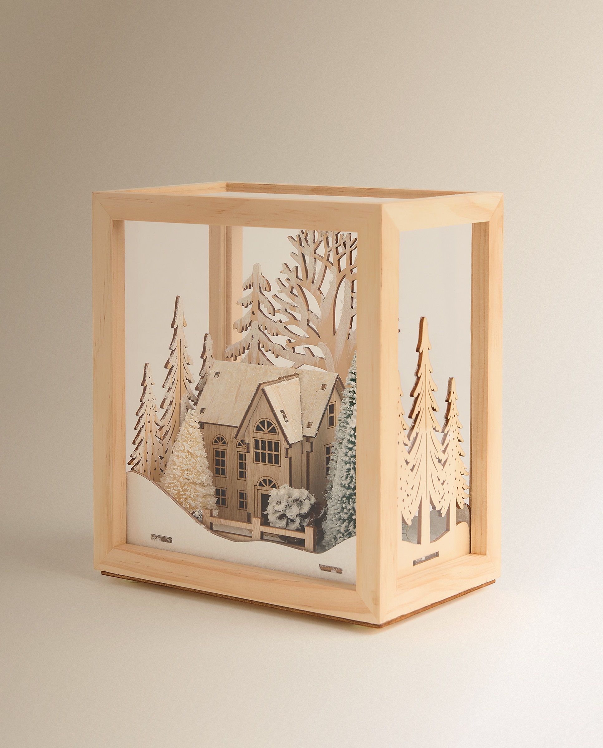 Caja Paisaje con luz LED Navidad - Blanco Blanco-3