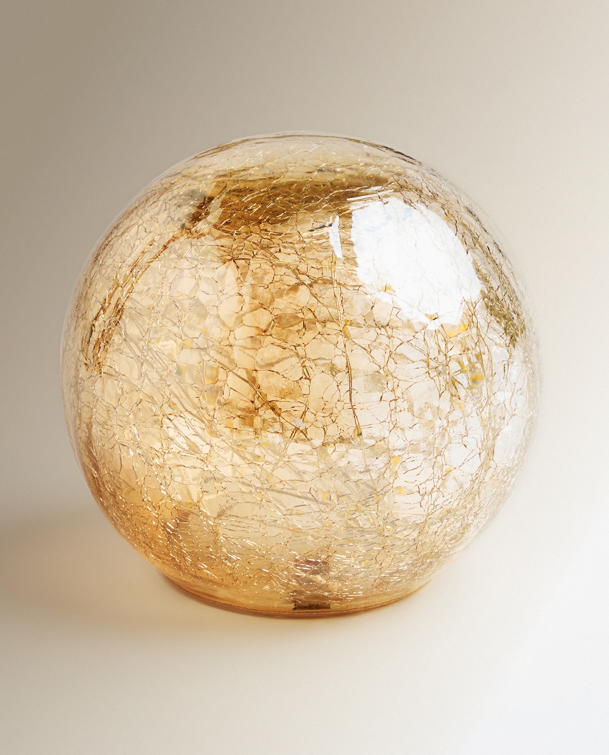 Figura Bola de Cristal com 200 Luzes LED Natal Dourado-2