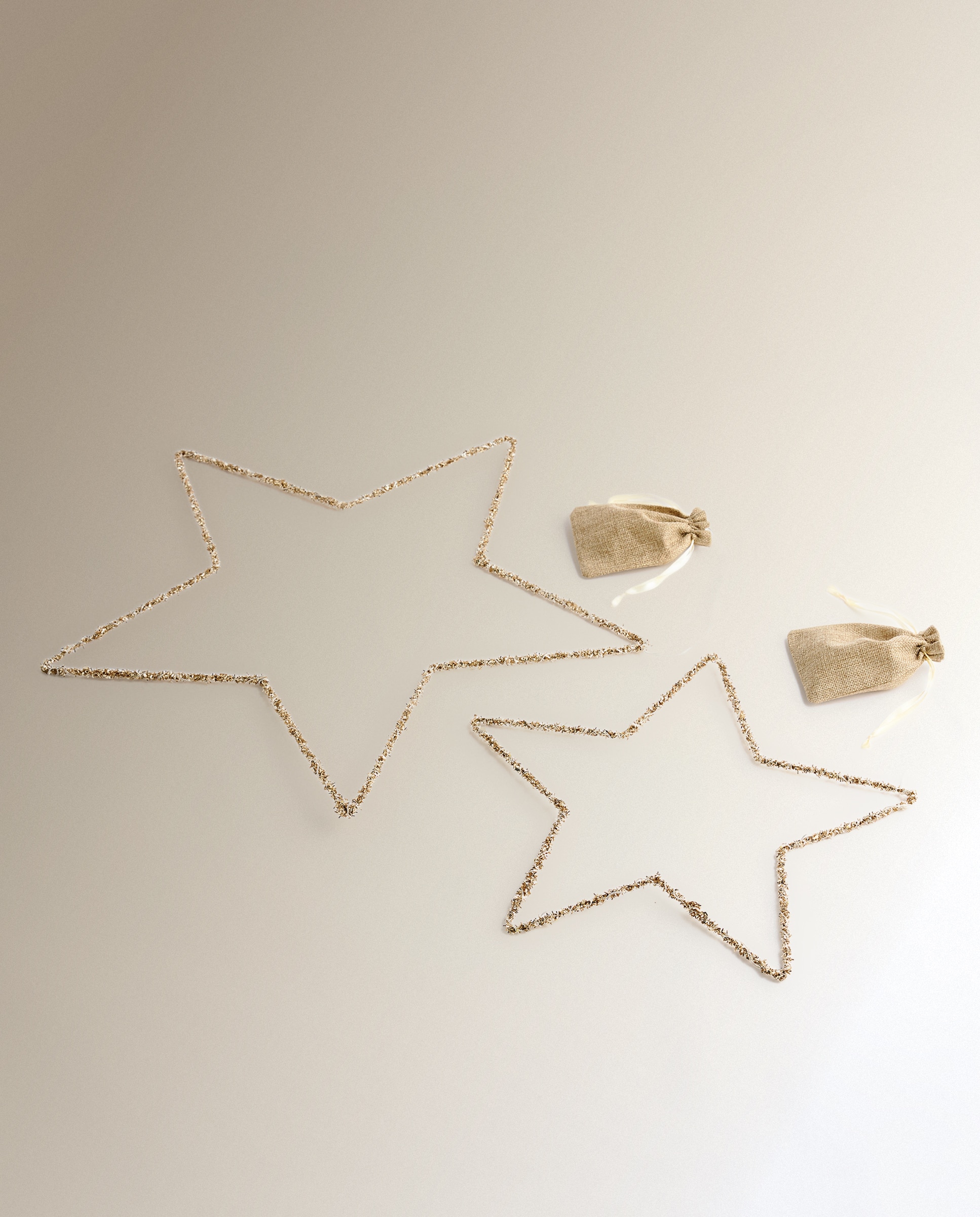 Estrela de Grinalda Dourada com Luz LED Dourado-5