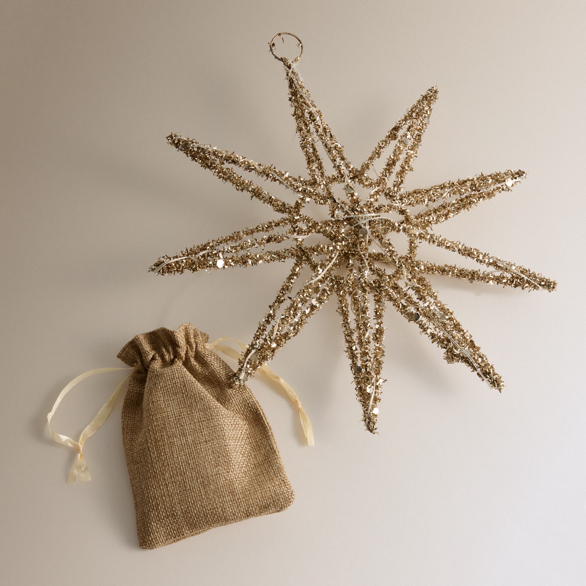 Estrela de Enfeite com Luz LED Branco-2