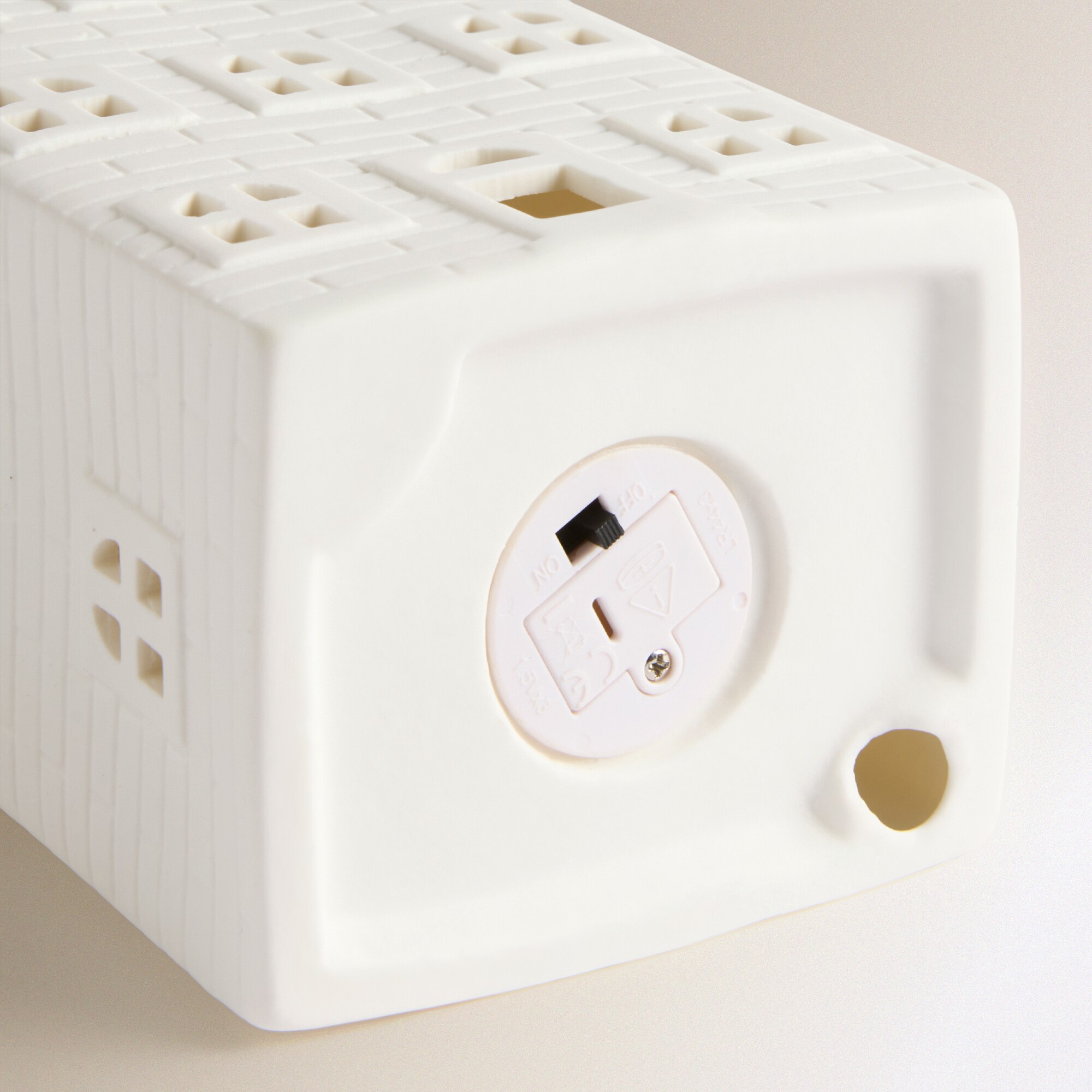 Figura Casa Holandesa de Cerâmica com Luz LED Natal Branco-4