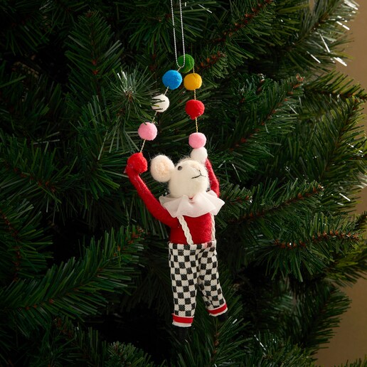 Colgante de fieltro Ratoncito Circo Navidad