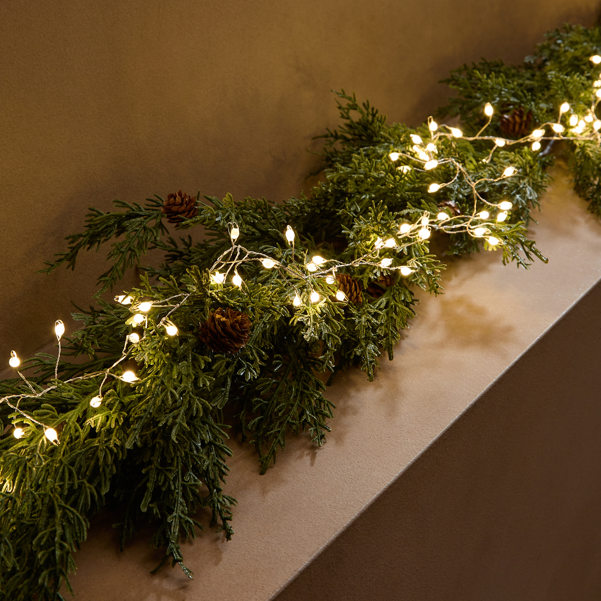 Guirnalda decorativa Cluster con 144 mini luces LED Navidad Plata-1