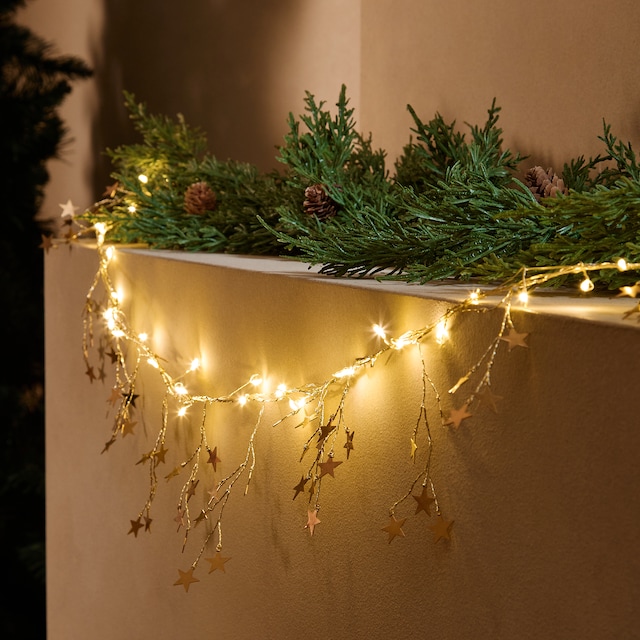 Imagen 0 de Guirnalda decorativa Estrellas metal con 60 luces LED Navidad