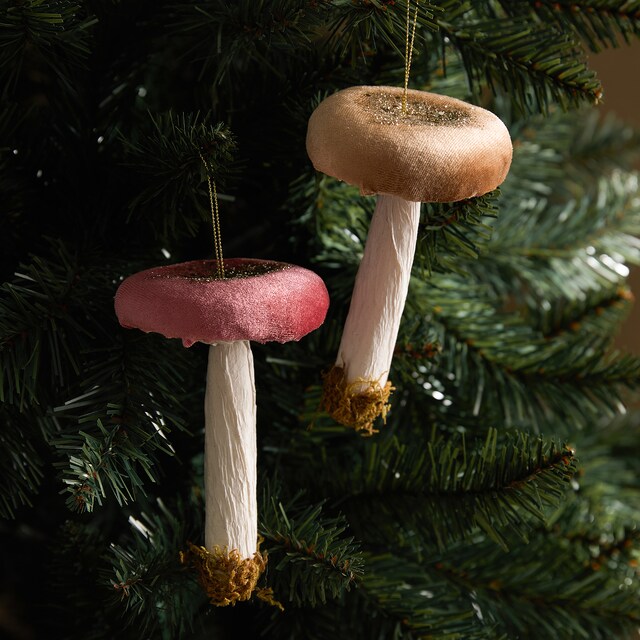 Set de 2 colgantes de espuma Setas Velvet Navidad
