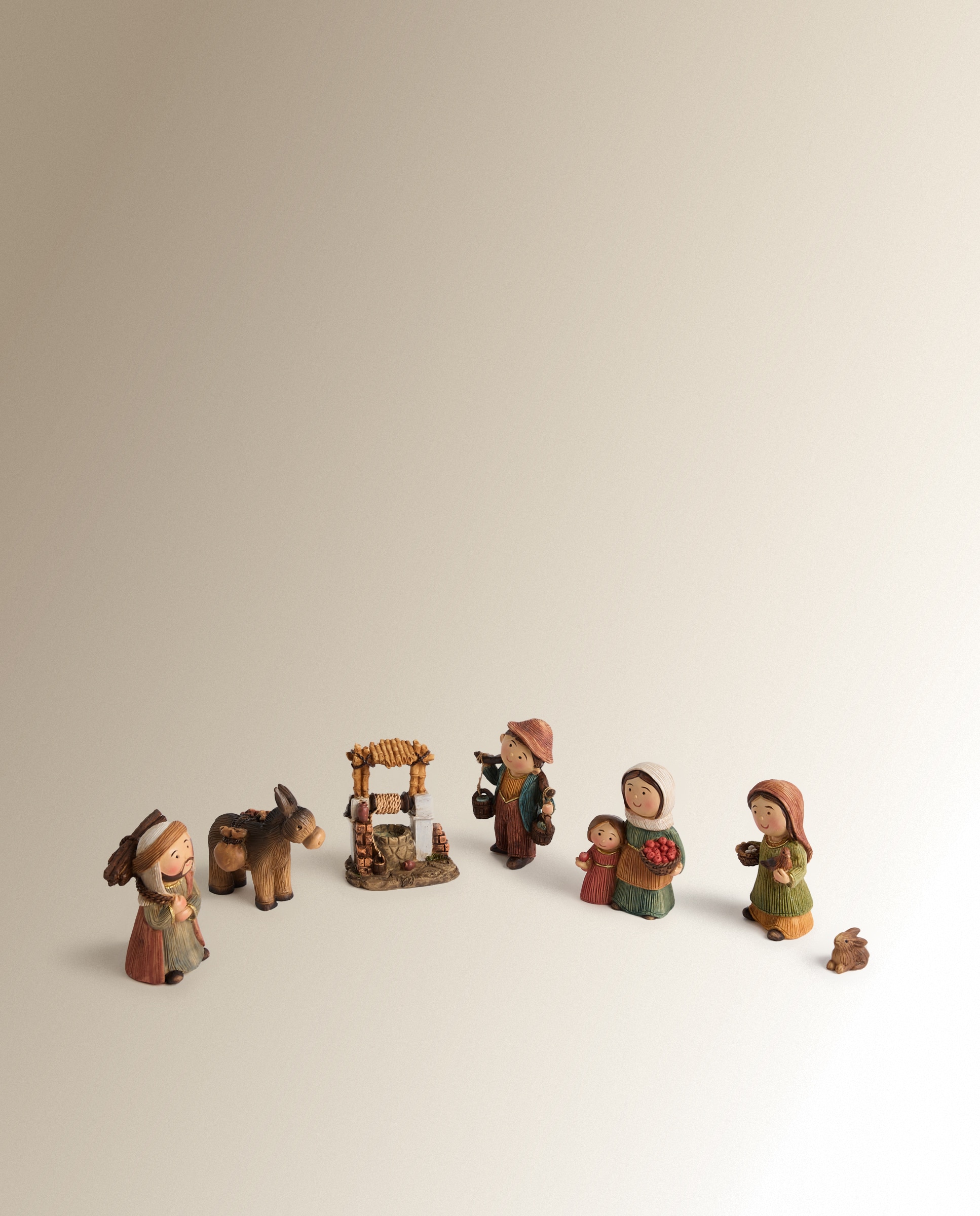 Imagem 0 de Conjunto de 6 Figuras Infantis Pastores com Poço Natal