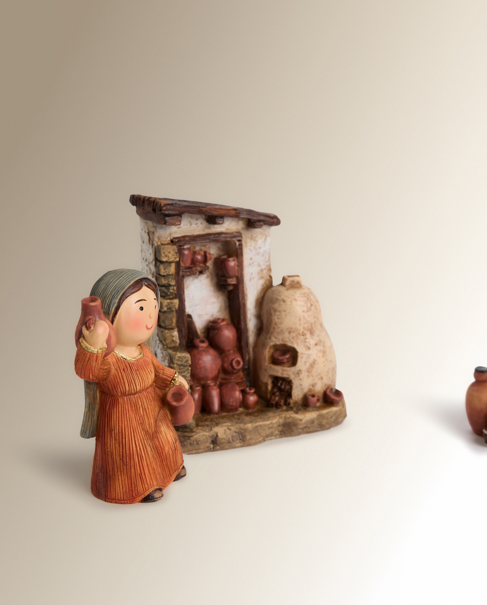 Conjunto de 6 Figuras Infantis Pastores com Poço Natal Multicolor-3
